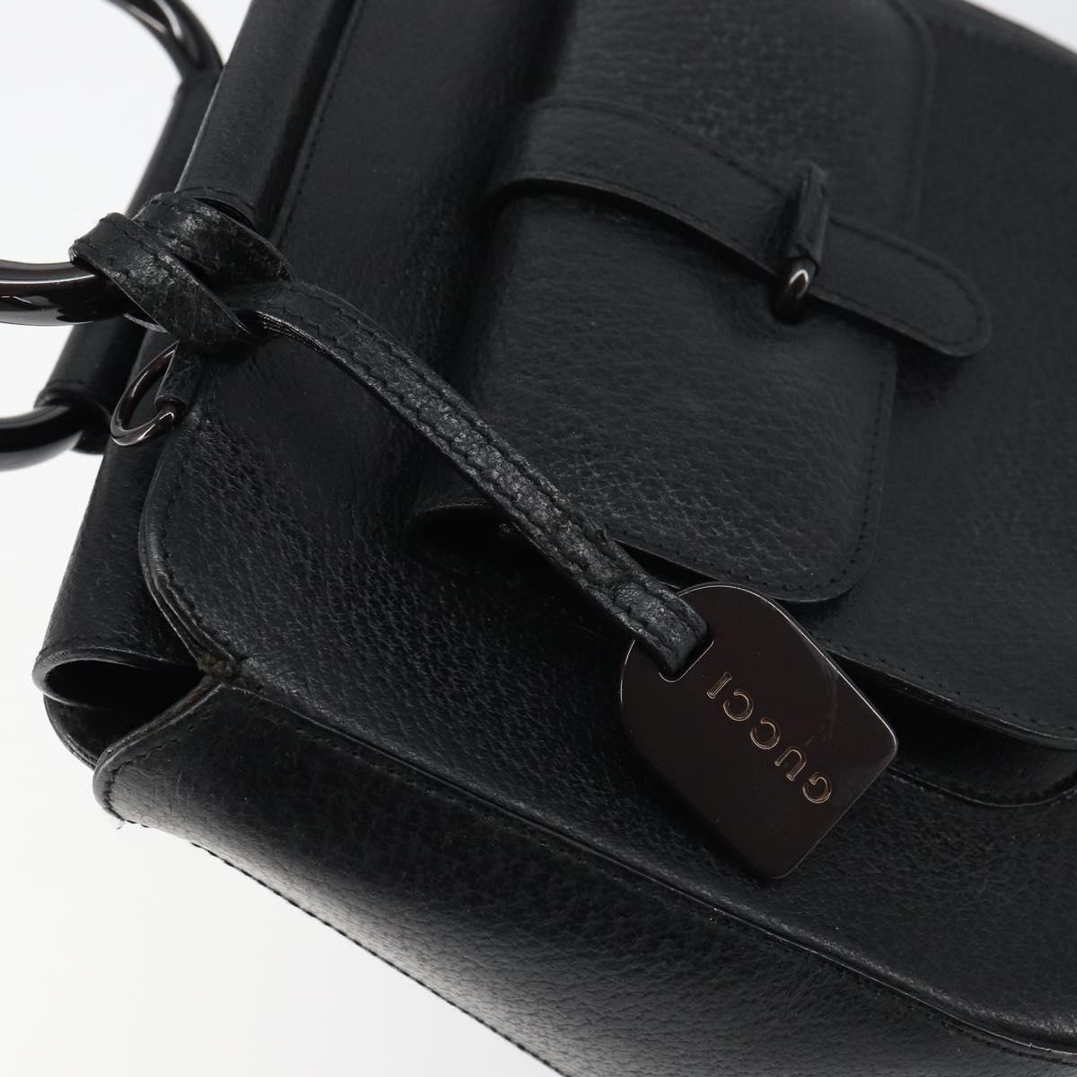 GUCCI Hand Bag Leather Black 000 2058 0308 6 Auth bs32047