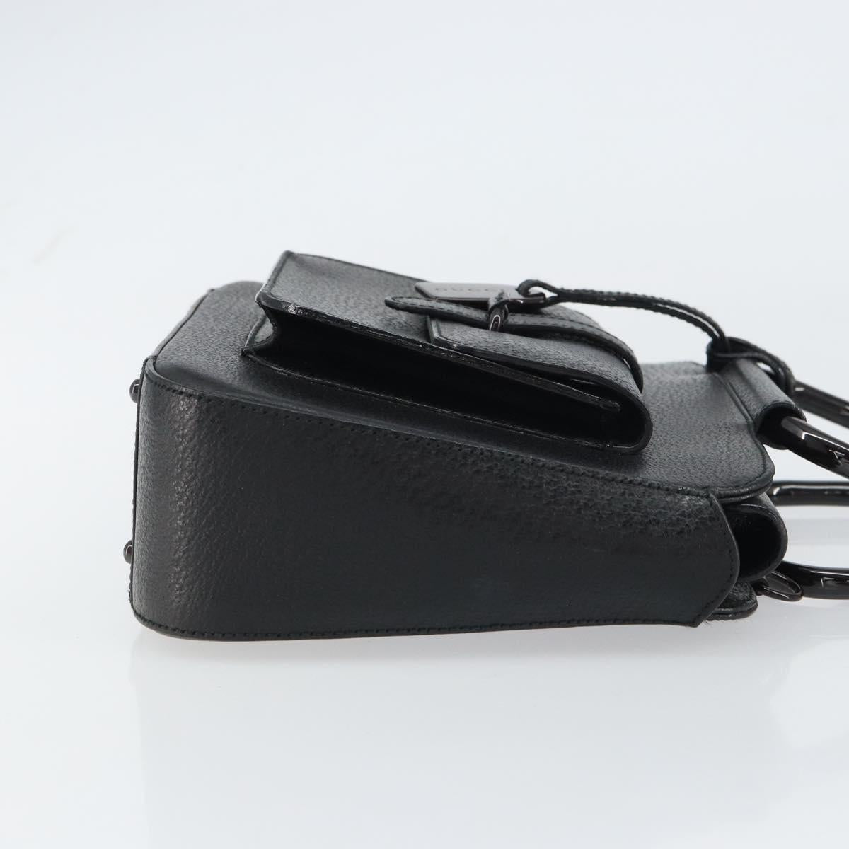 GUCCI Hand Bag Leather Black 000 2058 0308 6 Auth bs32047