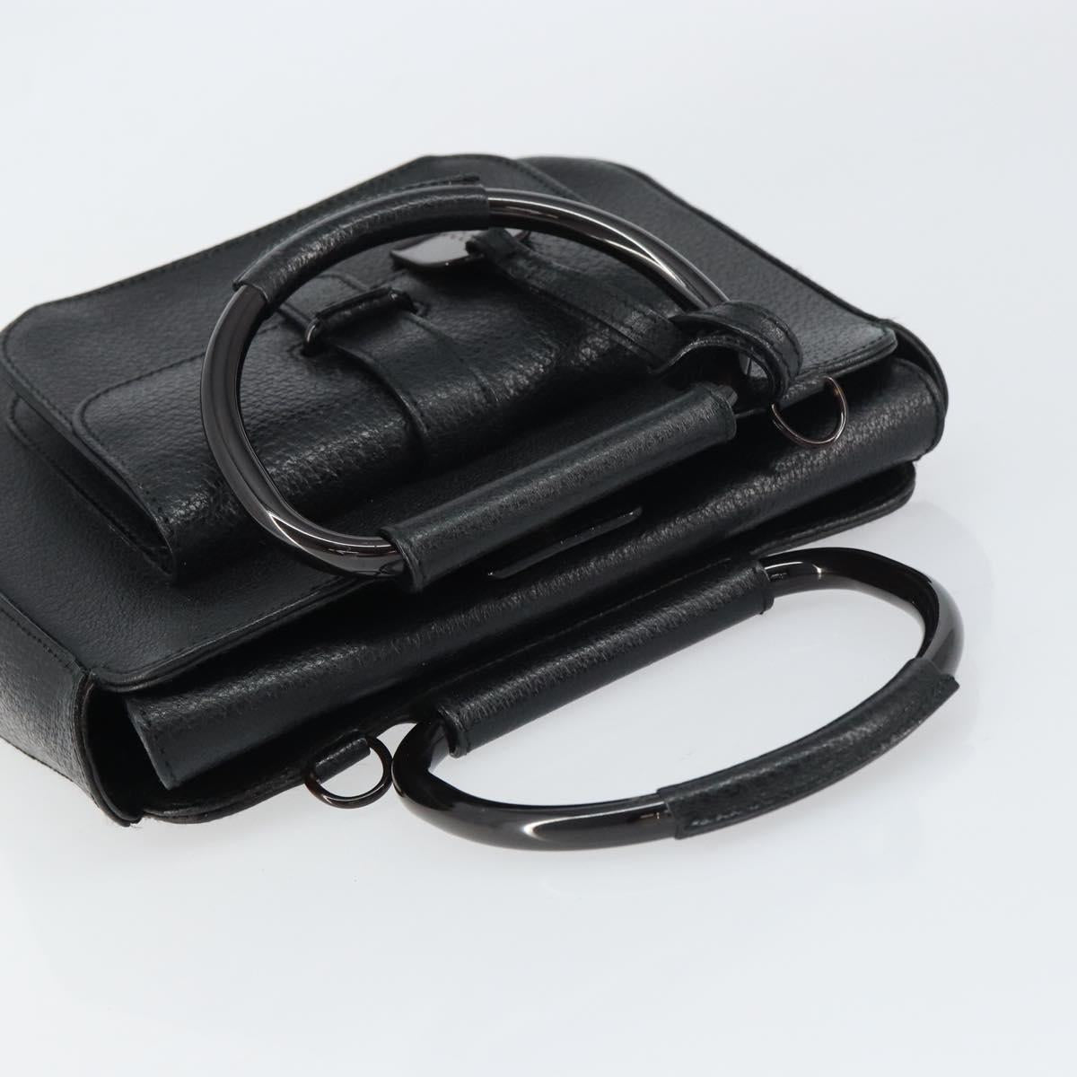 GUCCI Hand Bag Leather Black 000 2058 0308 6 Auth bs32047