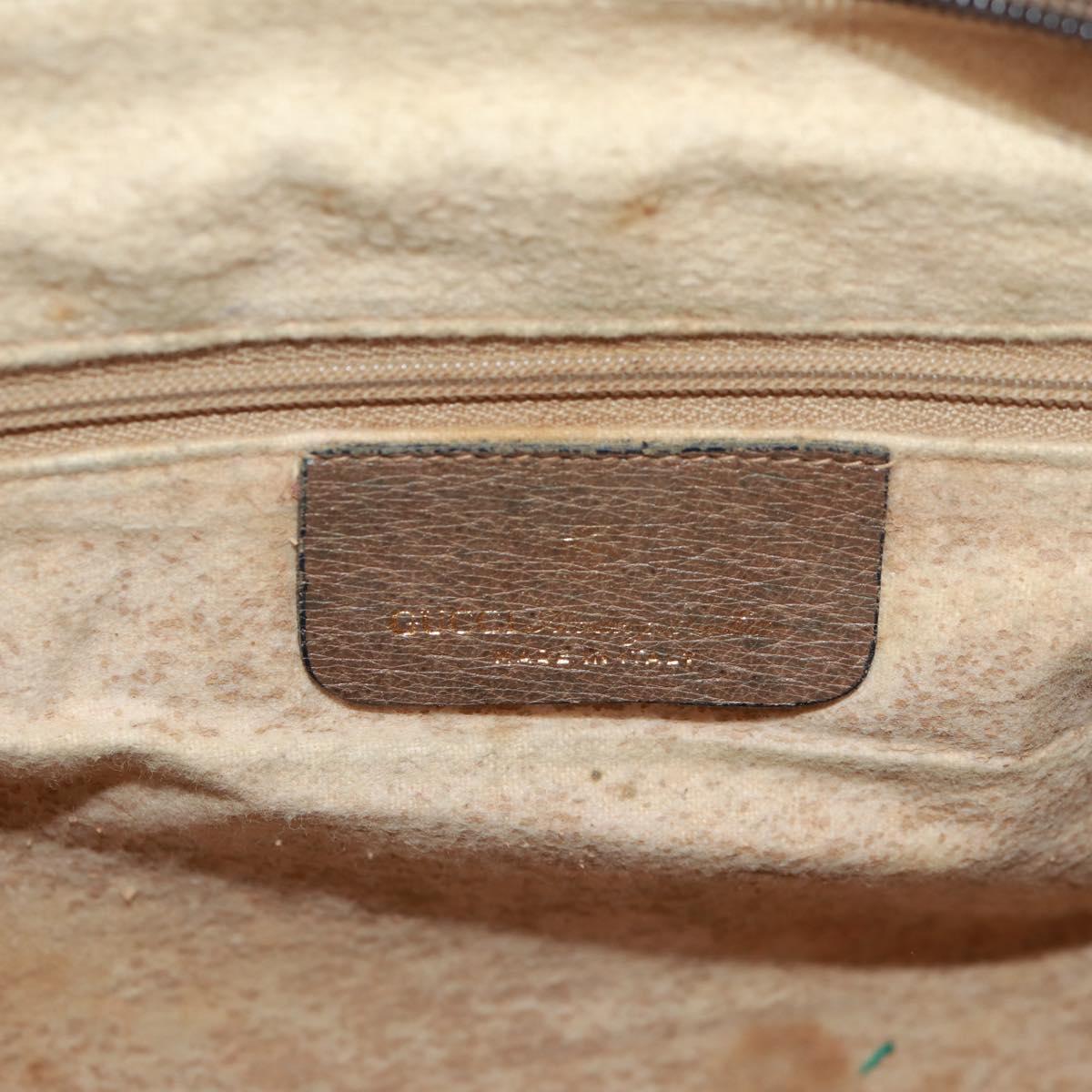 GUCCI GG Supreme Web Sherry Line Bag PVC Beige Gold 904 02 064 Auth bs32049