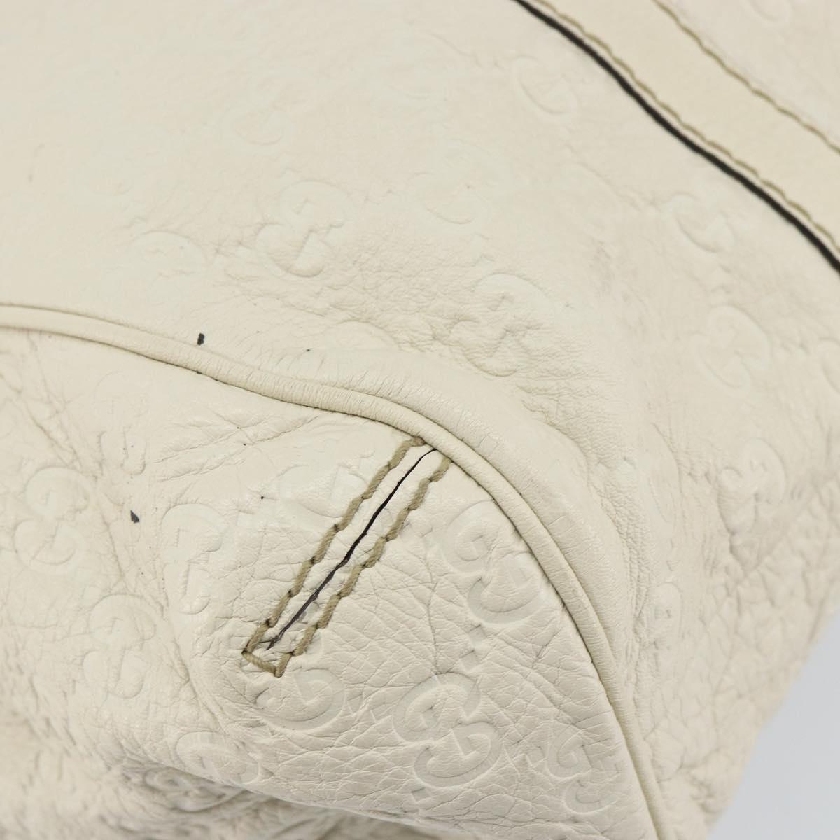 GUCCI GG Canvas Guccissima Guccissima Tote Bag Leather White Gold Auth bs32060