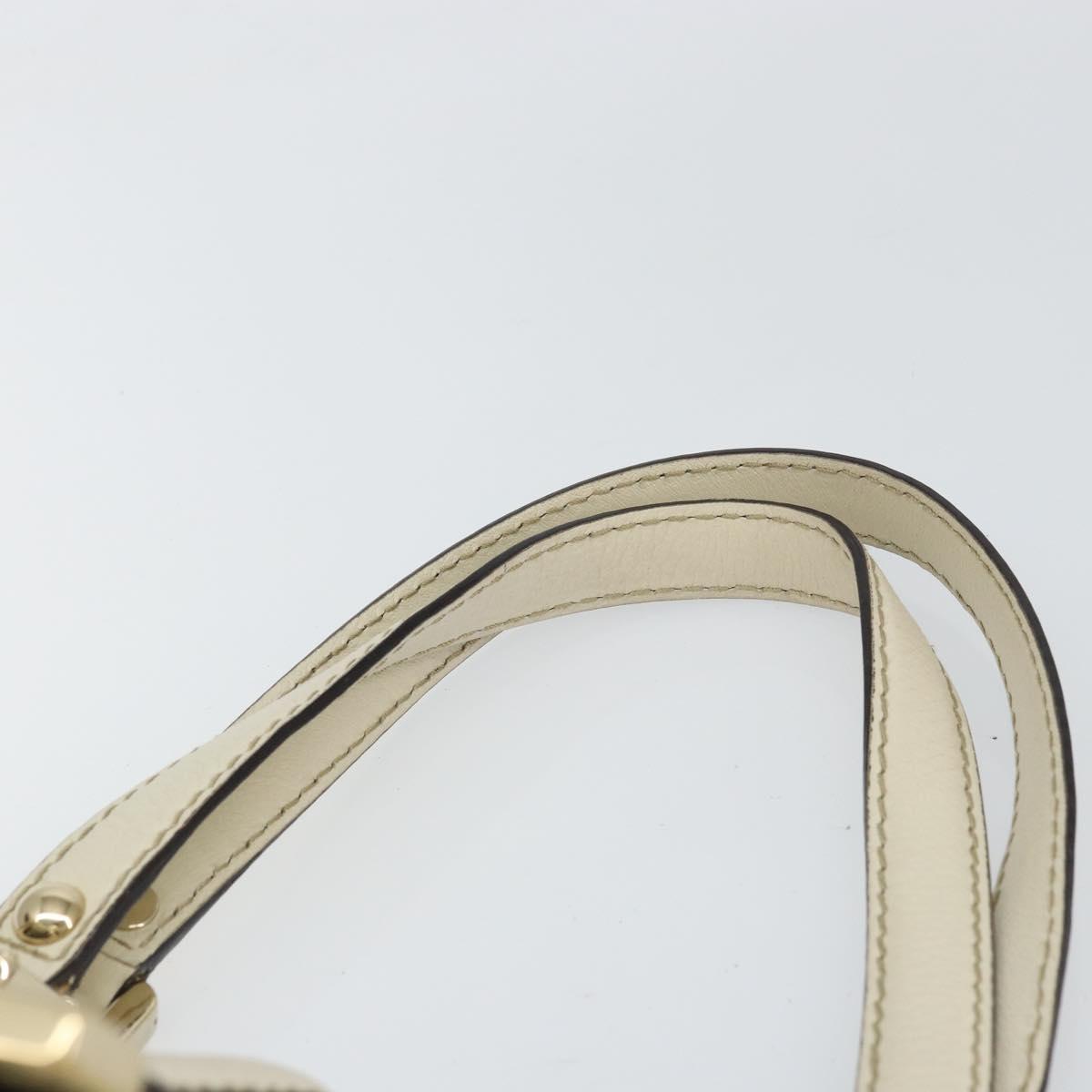 GUCCI GG Canvas Guccissima Guccissima Tote Bag Leather White Gold Auth bs32060