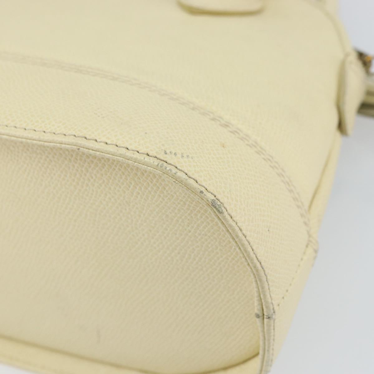 VALENTINO Hand Bag Leather 2way Beige Gold Auth bs32064