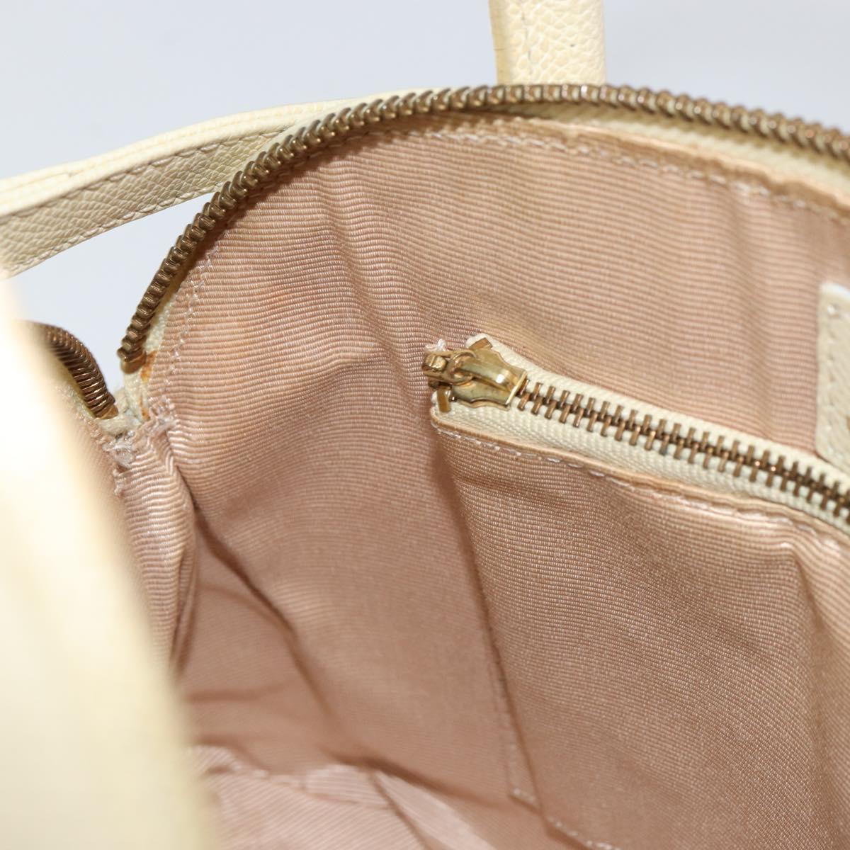 VALENTINO Hand Bag Leather 2way Beige Gold Auth bs32064
