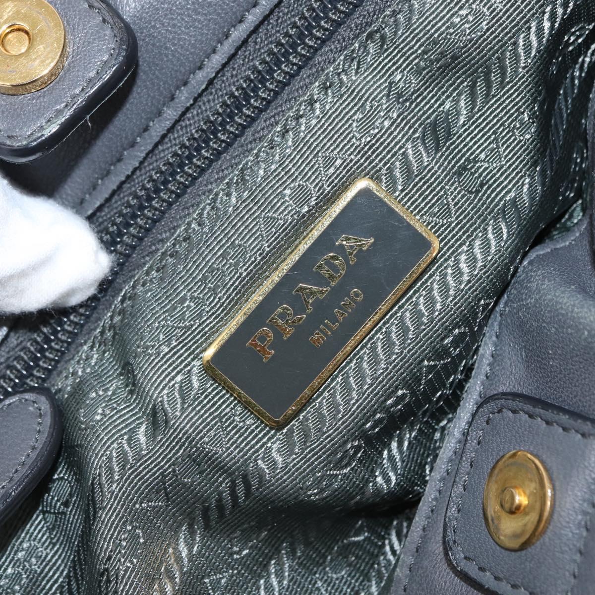 PRADA Tote Bag Nylon 2way Khaki Gold Auth bs32071