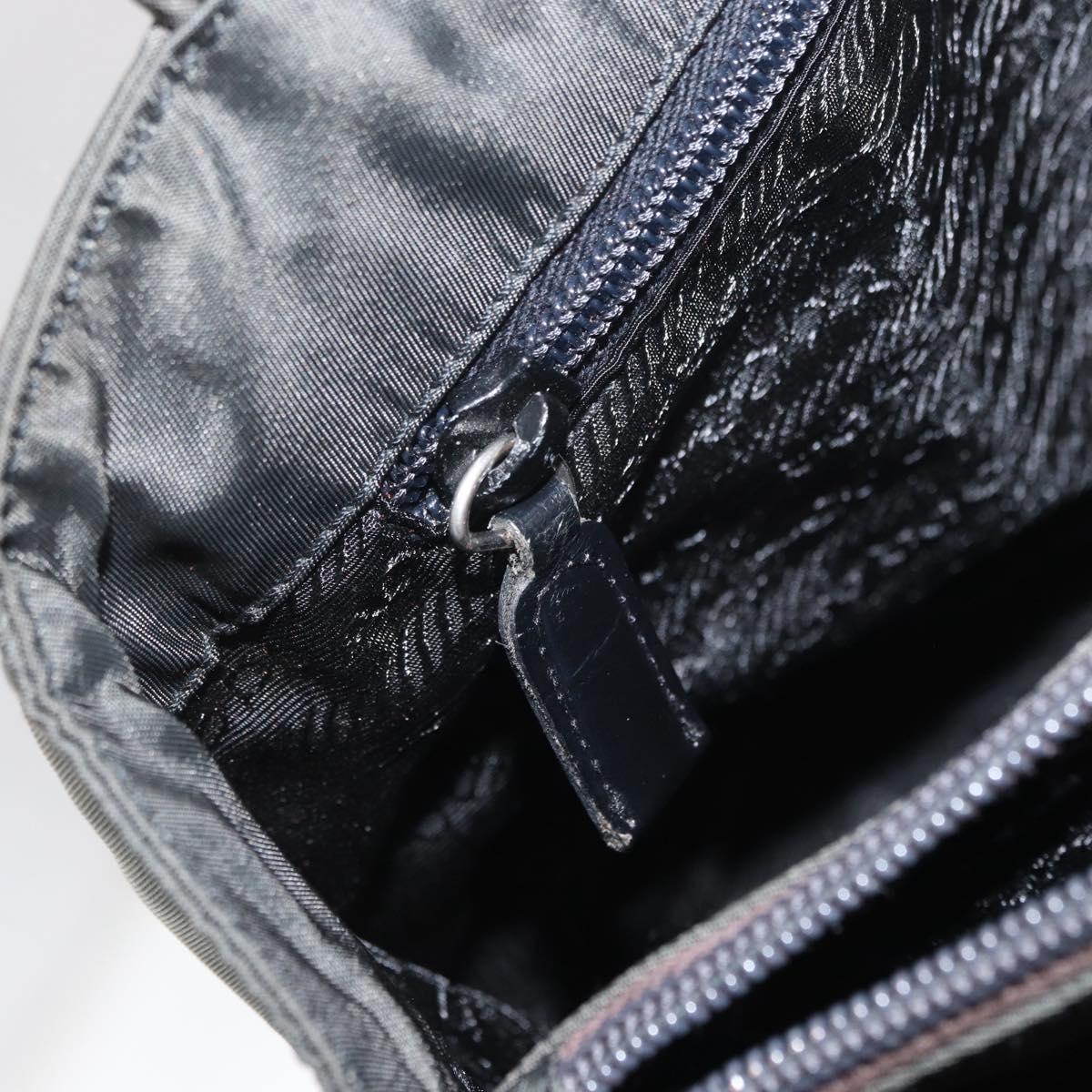 PRADA Tote Bag Nylon Khaki Silver Auth bs32072