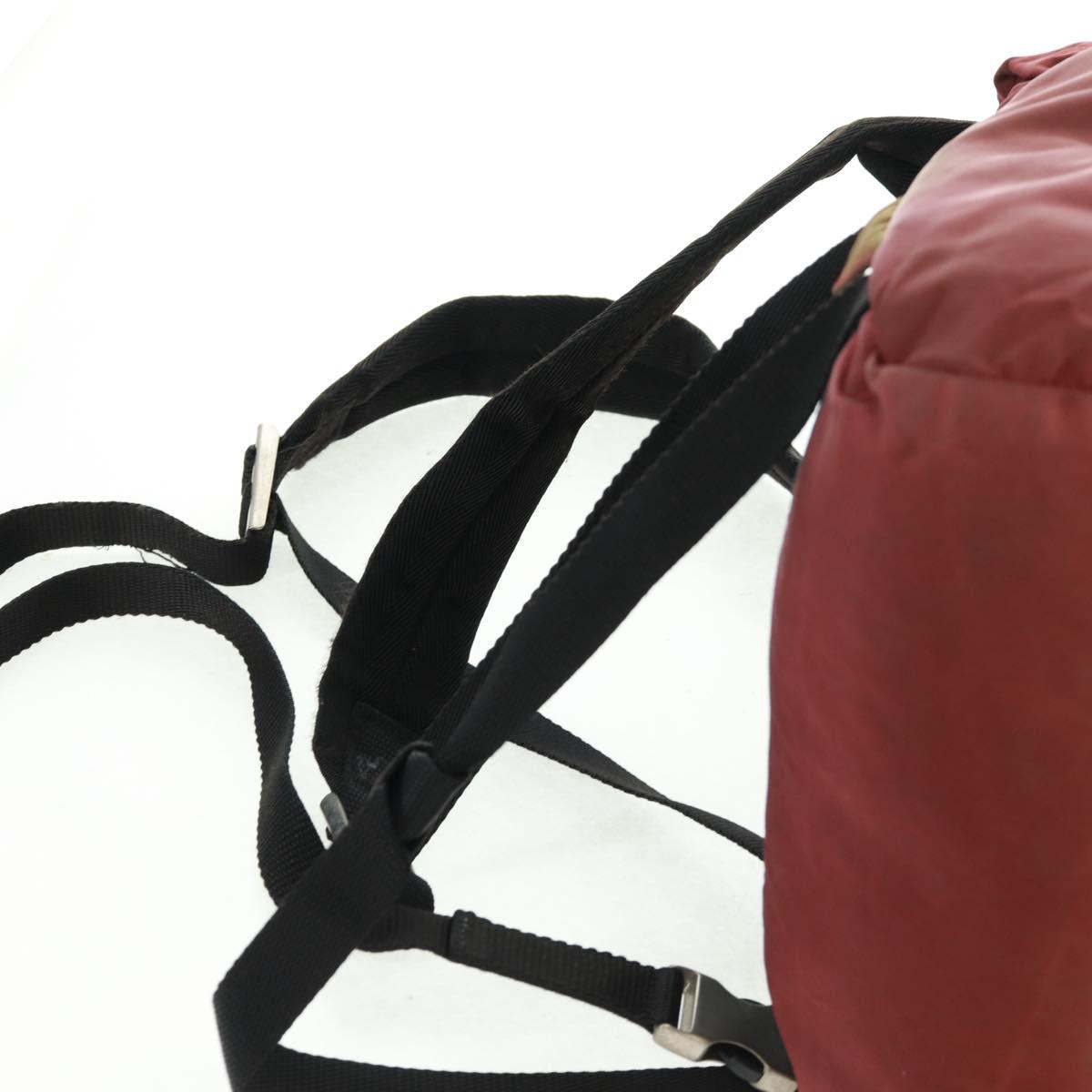 PRADA Backpack Nylon Red Silver Auth bs32073