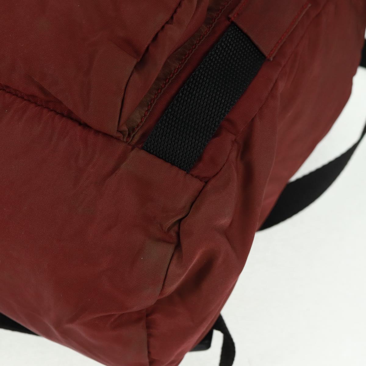 PRADA Backpack Nylon Red Silver Auth bs32073