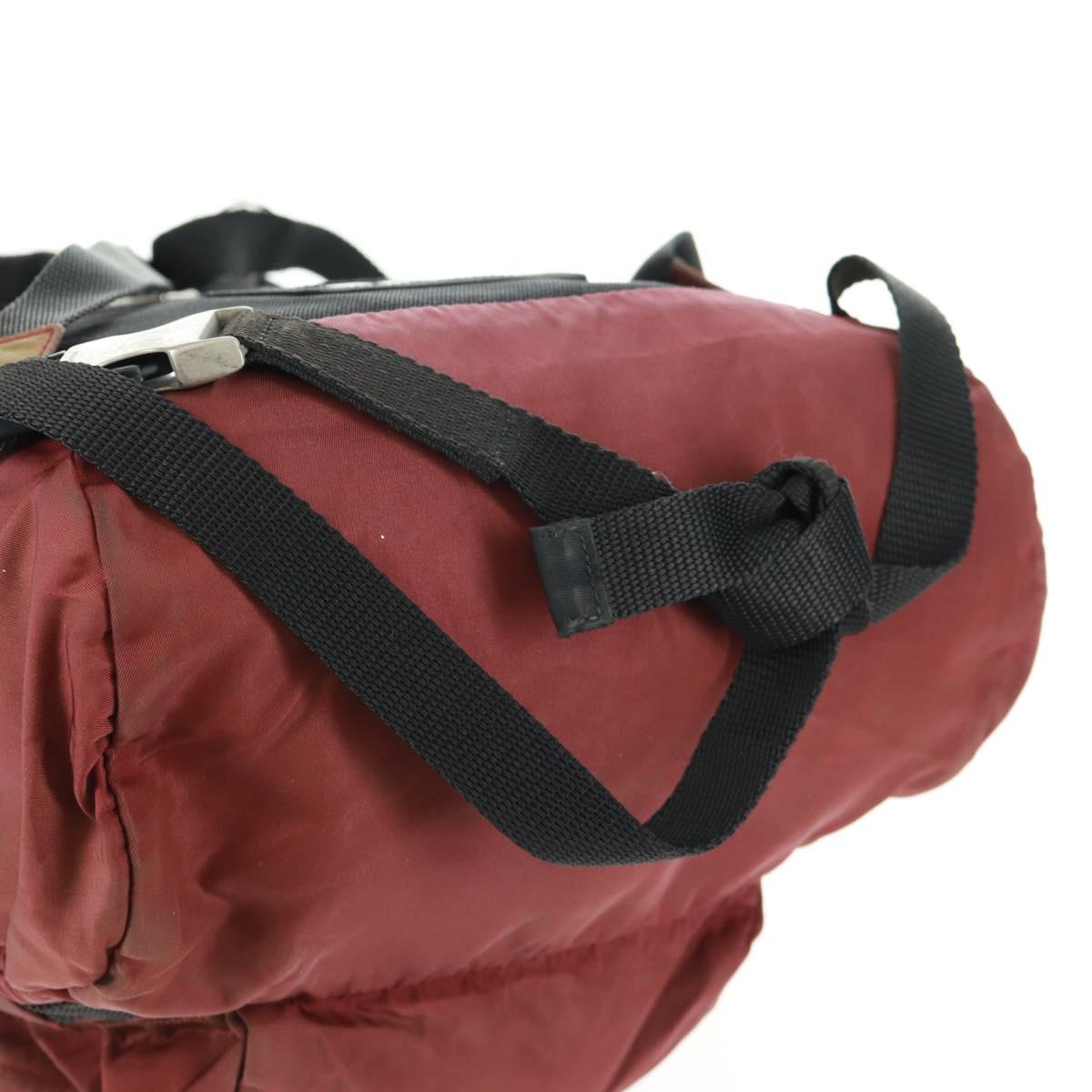 PRADA Backpack Nylon Red Silver Auth bs32073