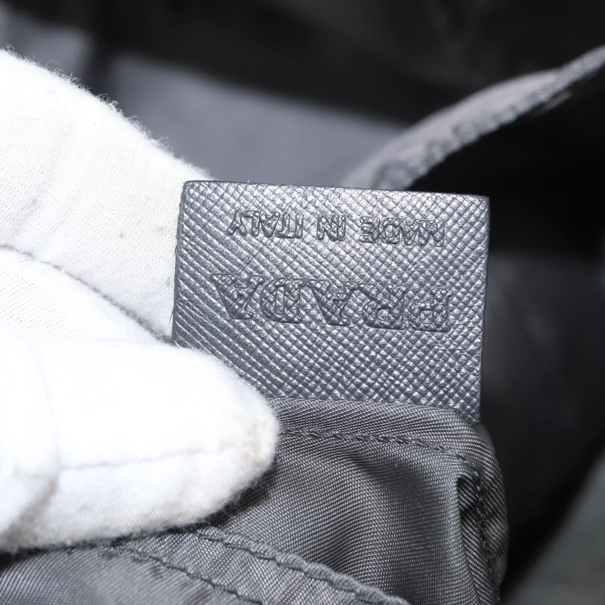 PRADA Tote Bag Nylon Gray Silver Auth bs32079