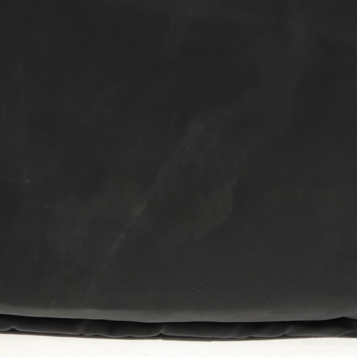PRADA Hand Bag Nylon Leather Black Silver Auth bs32080