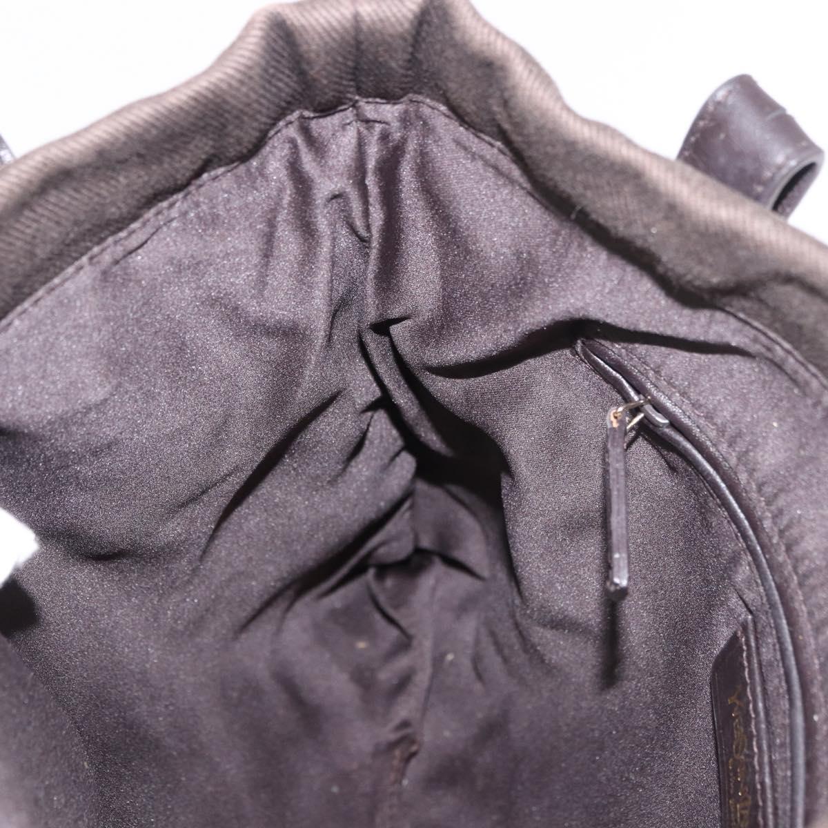 SAINT LAURENT Tote Bag Canvas Black Silver 123435 Auth bs32088