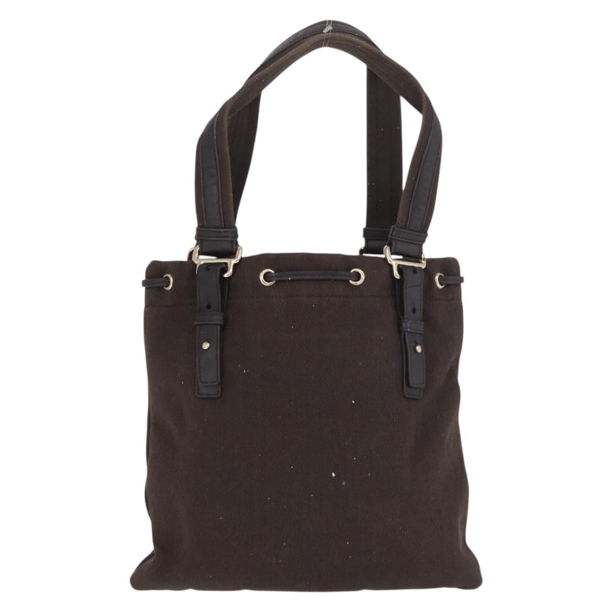 SAINT LAURENT Tote Bag Canvas Black Silver 123435 Auth bs32088