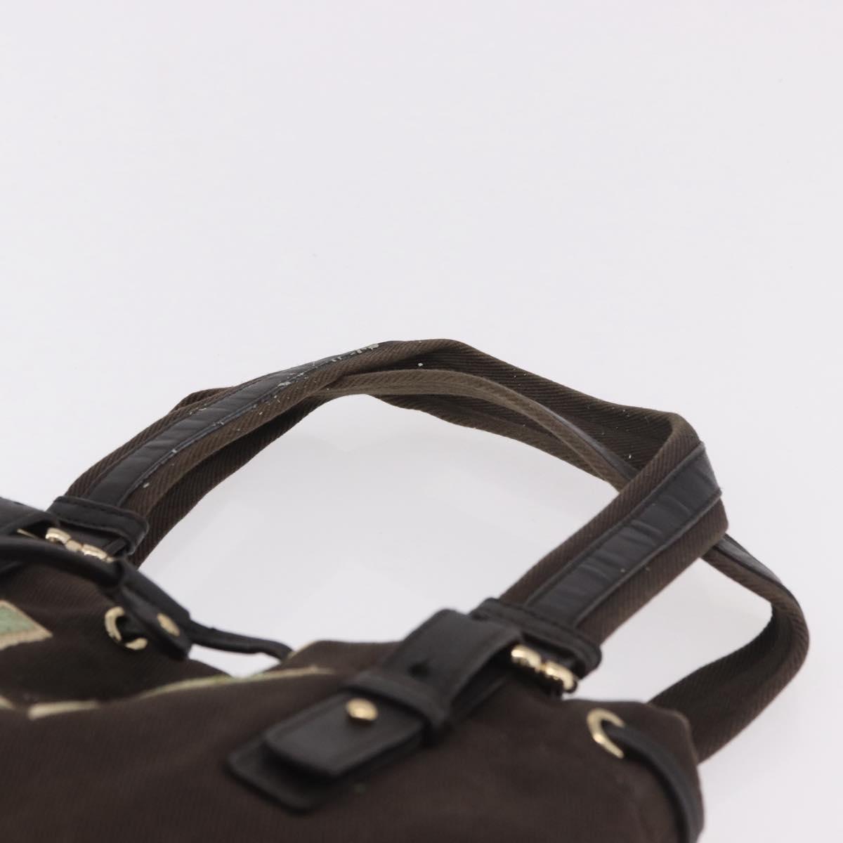 SAINT LAURENT Tote Bag Canvas Black Silver 123435 Auth bs32088