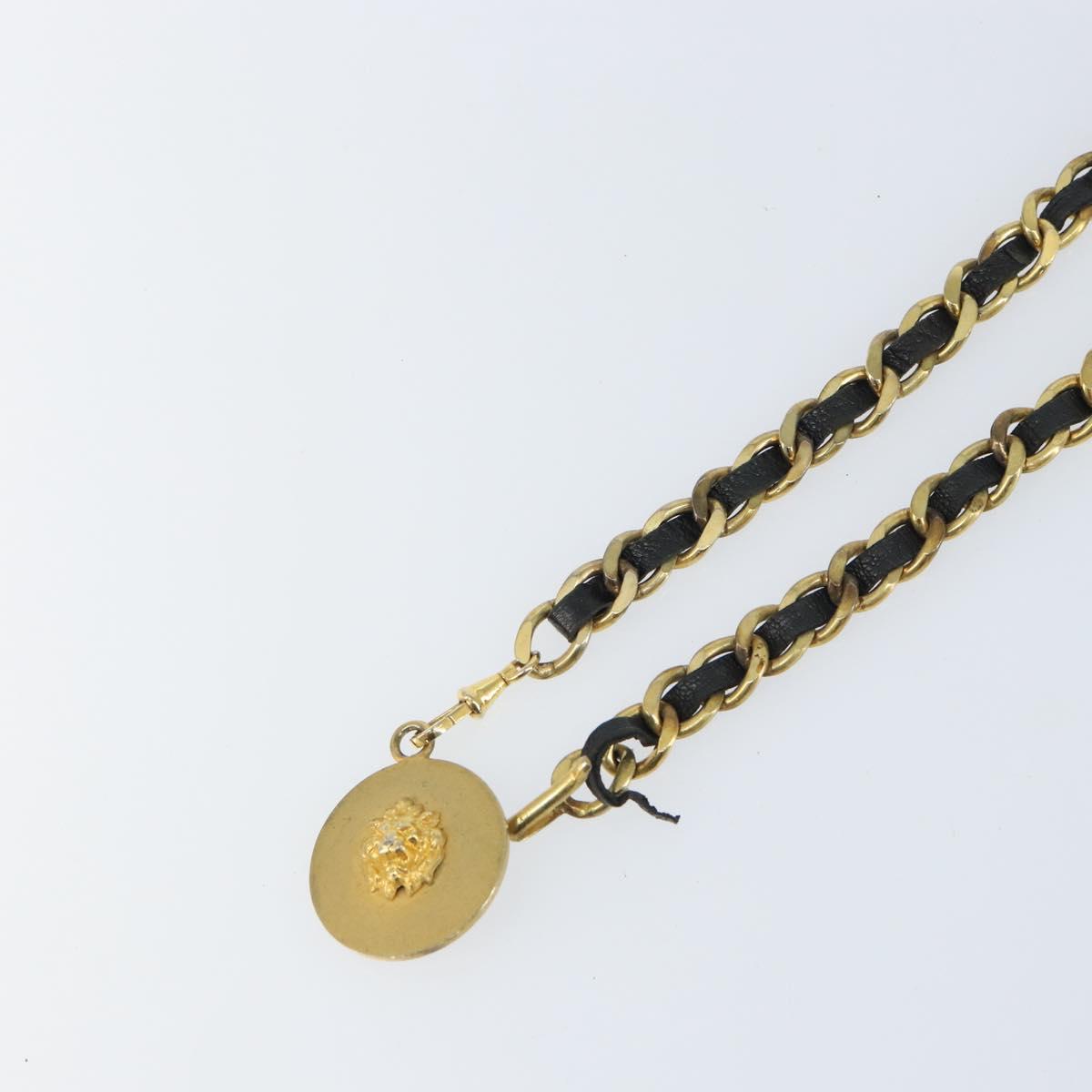 CHANEL Chain Belt metal Gold CC Auth bs32091