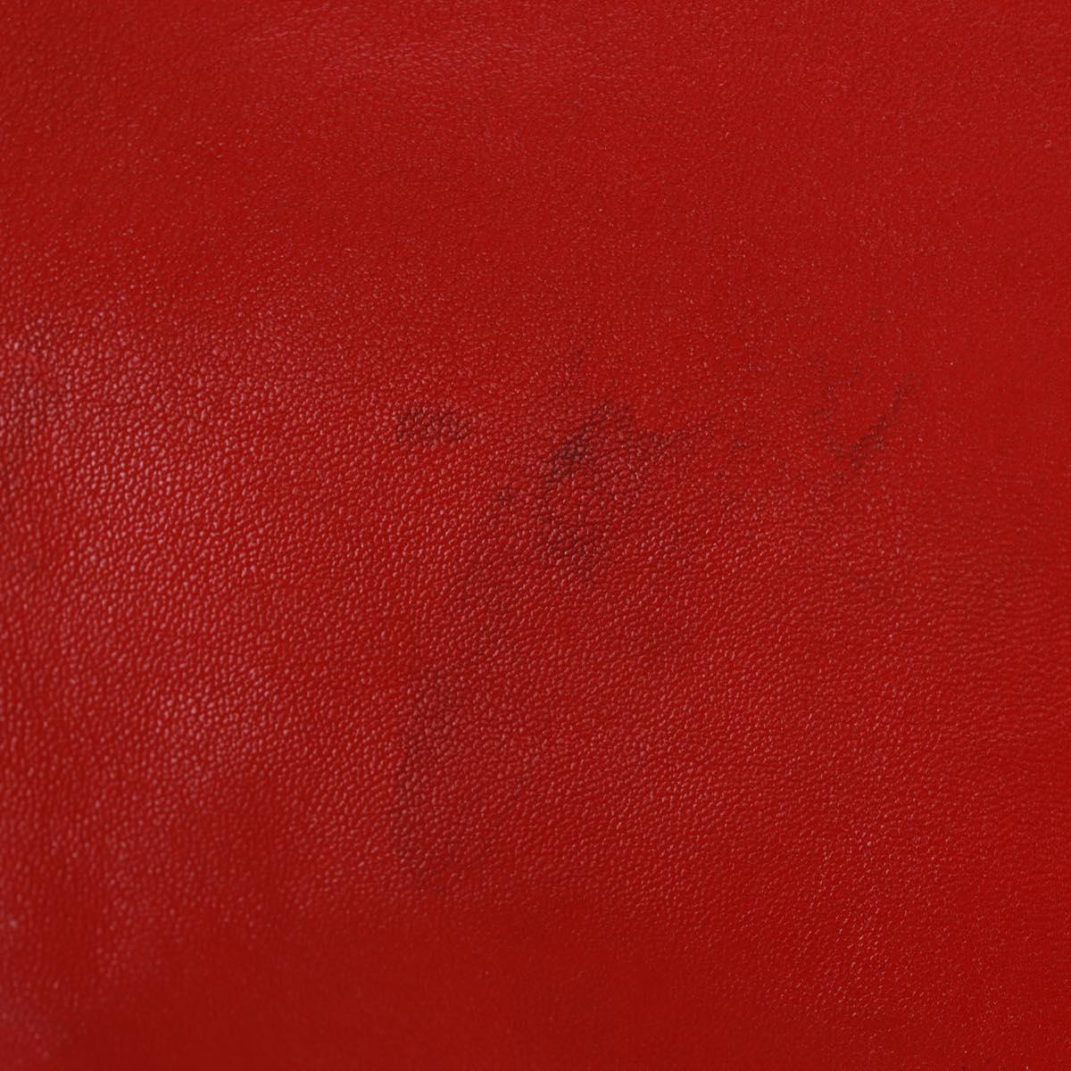 CELINE Horizontalkava Tote Bag Leather Red Gold Auth bs32104