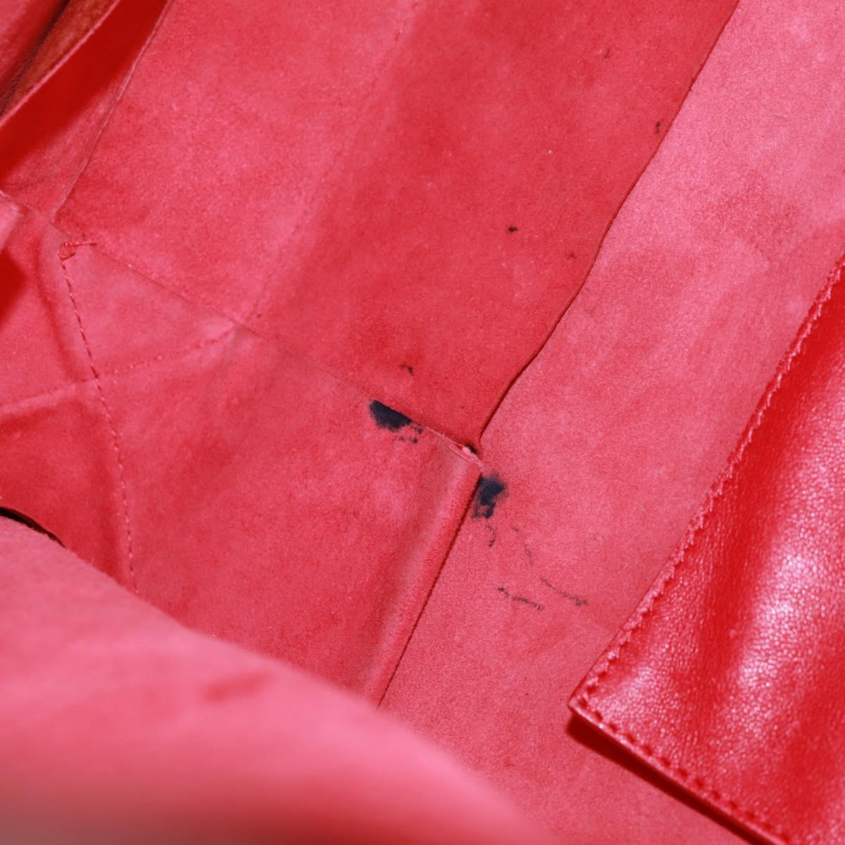 CELINE Horizontalkava Tote Bag Leather Red Gold Auth bs32104