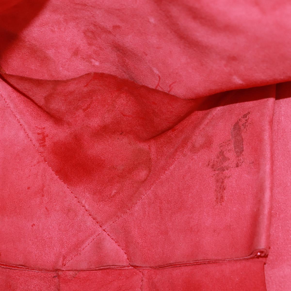 CELINE Horizontalkava Tote Bag Leather Red Gold Auth bs32104