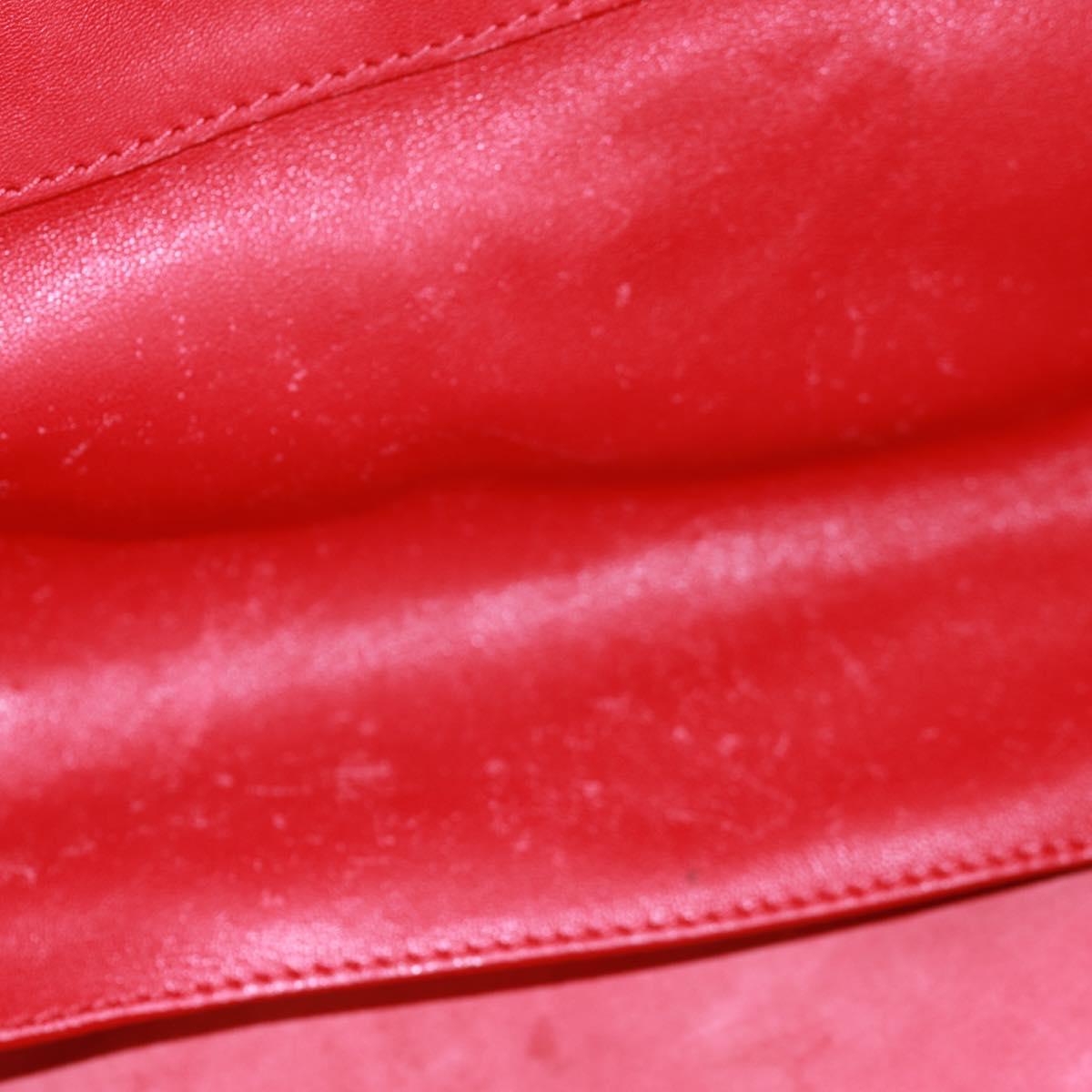 CELINE Horizontalkava Tote Bag Leather Red Gold Auth bs32104