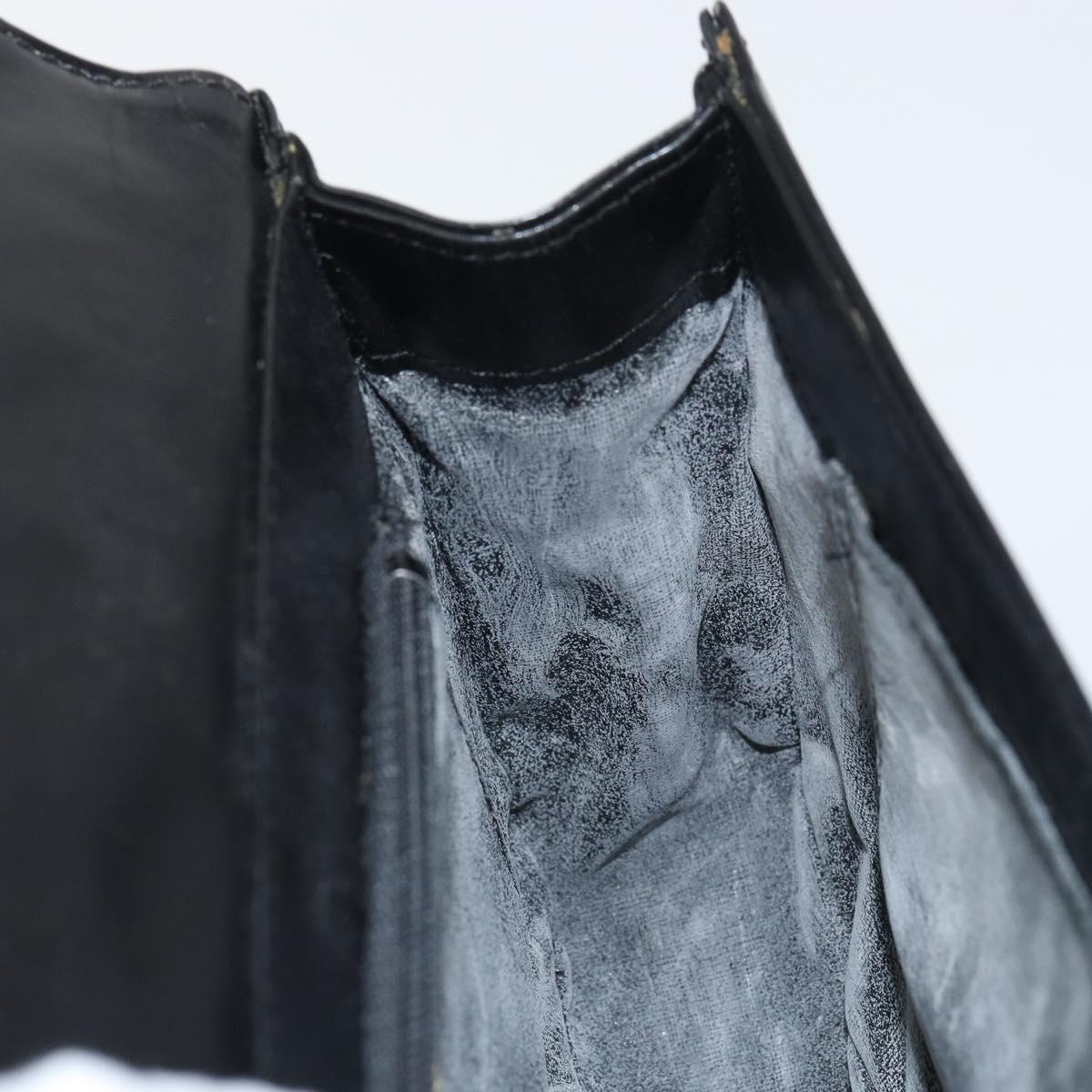 GIVENCHY Hand Bag Leather Black Gold Auth bs32122