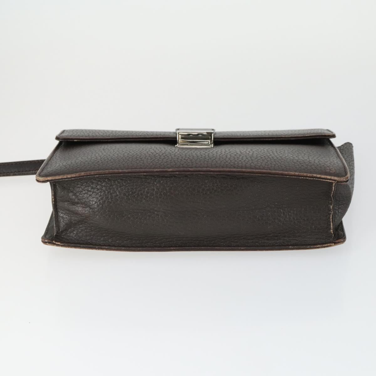 BURBERRY Clutch Bag Leather Canvas 4 Set Black Beige Auth bs32140