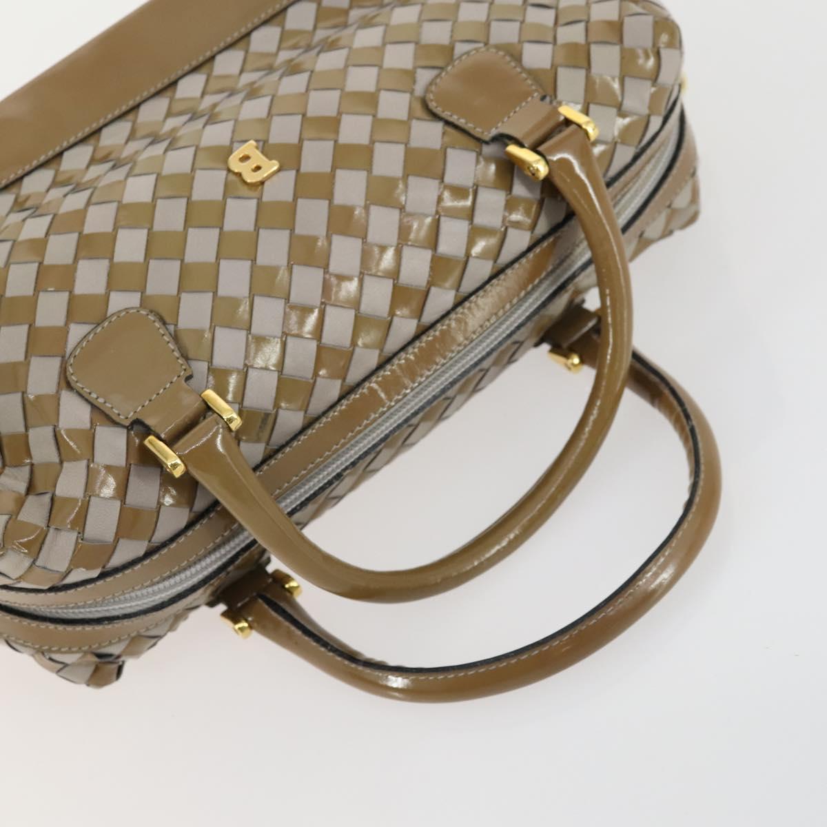 BALLY Hand Bag Leather PVC Canvas 4 Set Beige Black Brown Auth bs32143