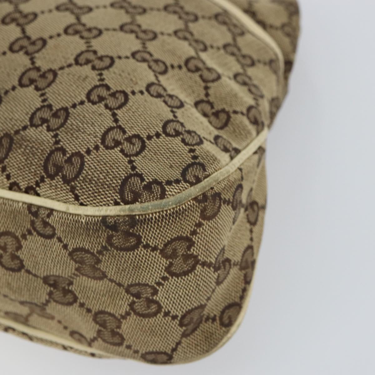 GUCCI GG Canvas Tote Bag Beige Gold 121023 Auth bs32145