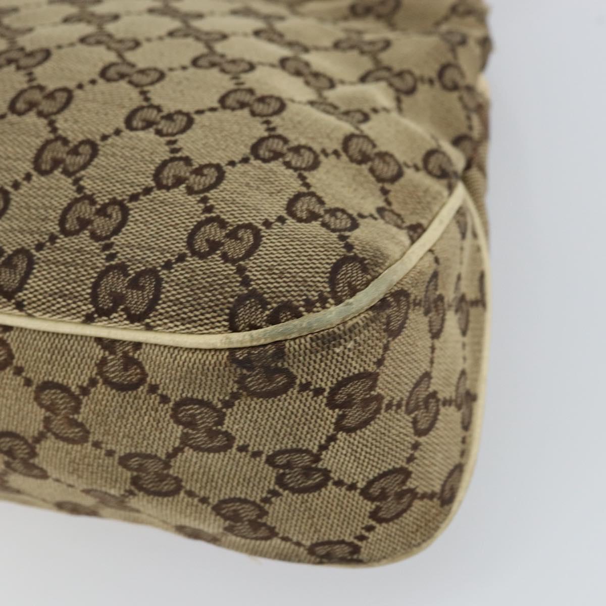 GUCCI GG Canvas Tote Bag Beige Gold 121023 Auth bs32145