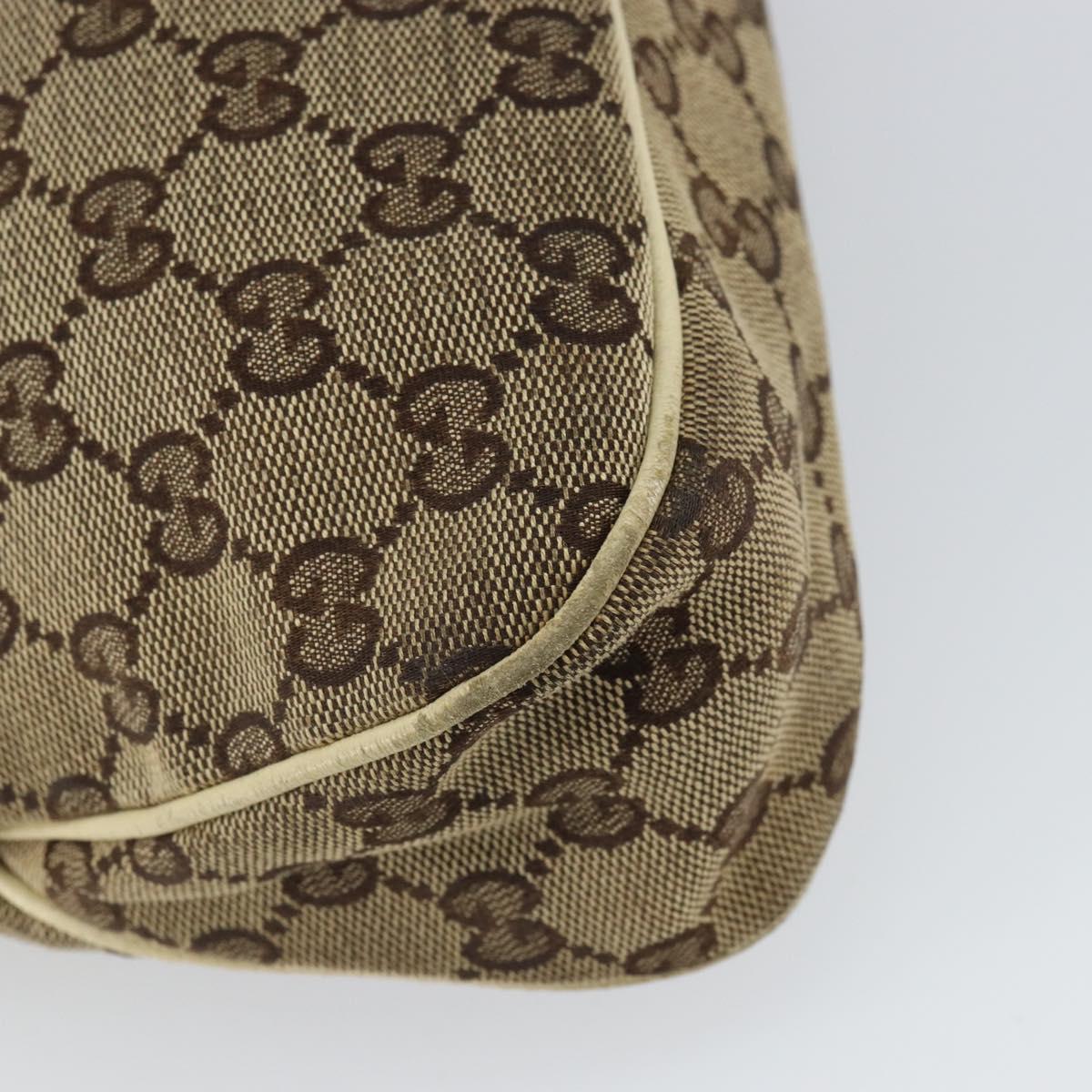 GUCCI GG Canvas Tote Bag Beige Gold 121023 Auth bs32145