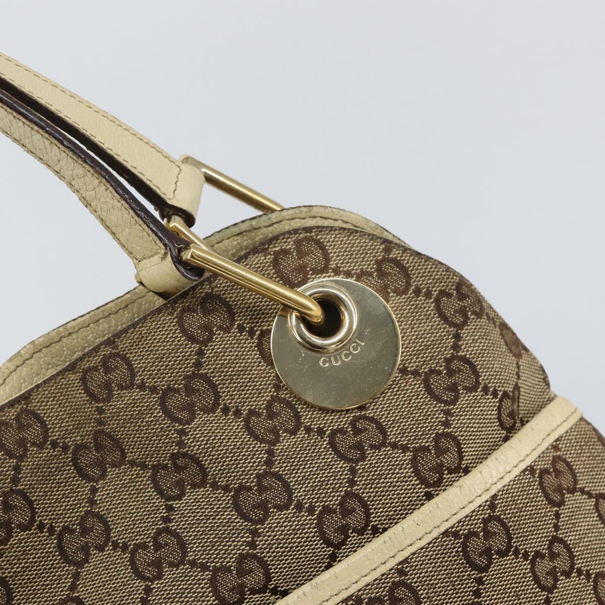 GUCCI GG Canvas Tote Bag Beige Gold 121023 Auth bs32145
