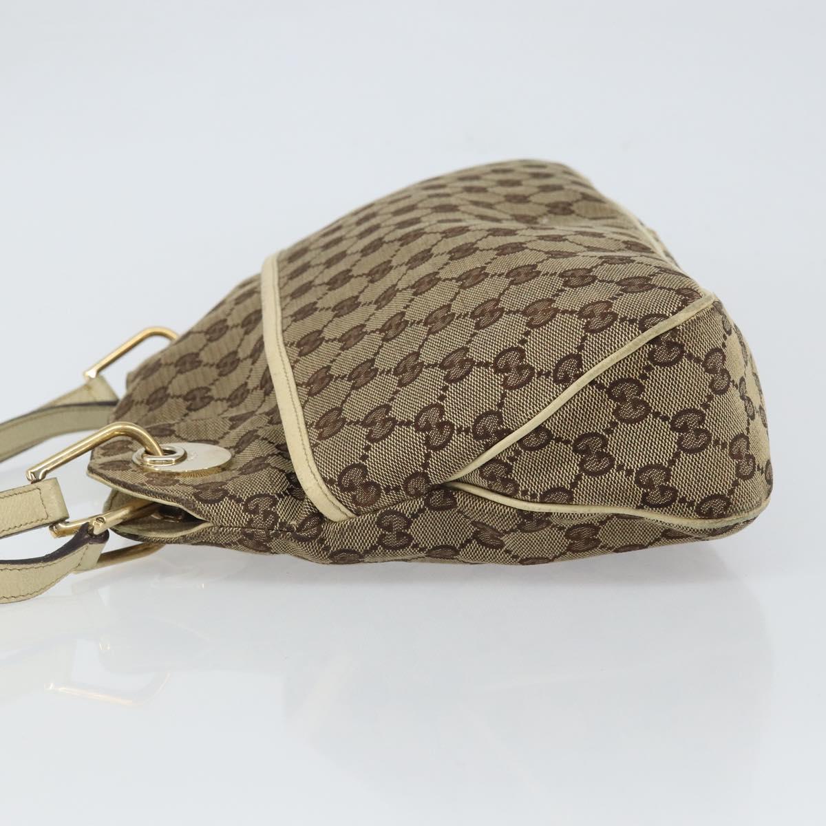 GUCCI GG Canvas Tote Bag Beige Gold 121023 Auth bs32145