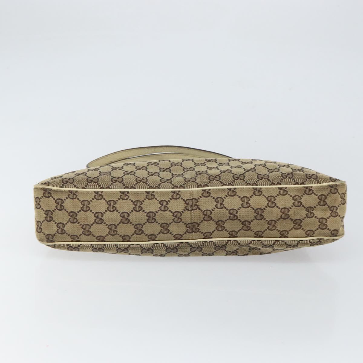 GUCCI GG Canvas Tote Bag Beige Gold 121023 Auth bs32145