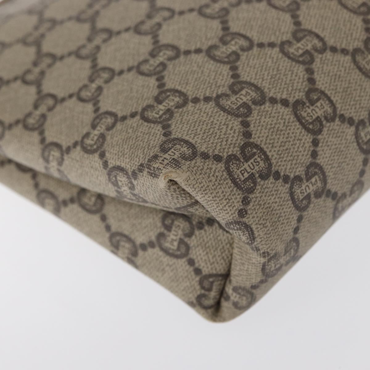 GUCCI GG Plus Supreme Clutch Bag PVC Beige Gold Auth bs32146
