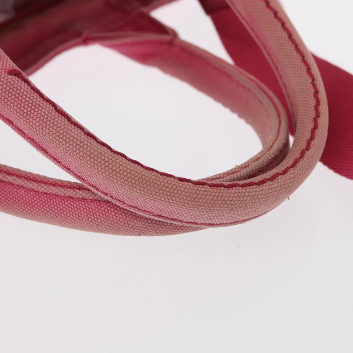 PRADA Canapa PM Hand Bag Canvas 2way Pink Gold Auth bs32147