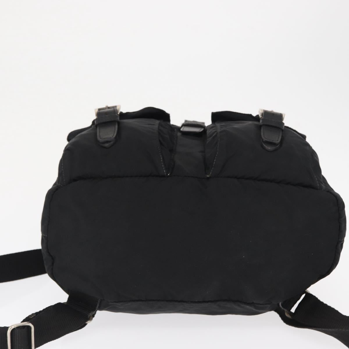 PRADA Backpack Nylon Black Silver Auth bs32149