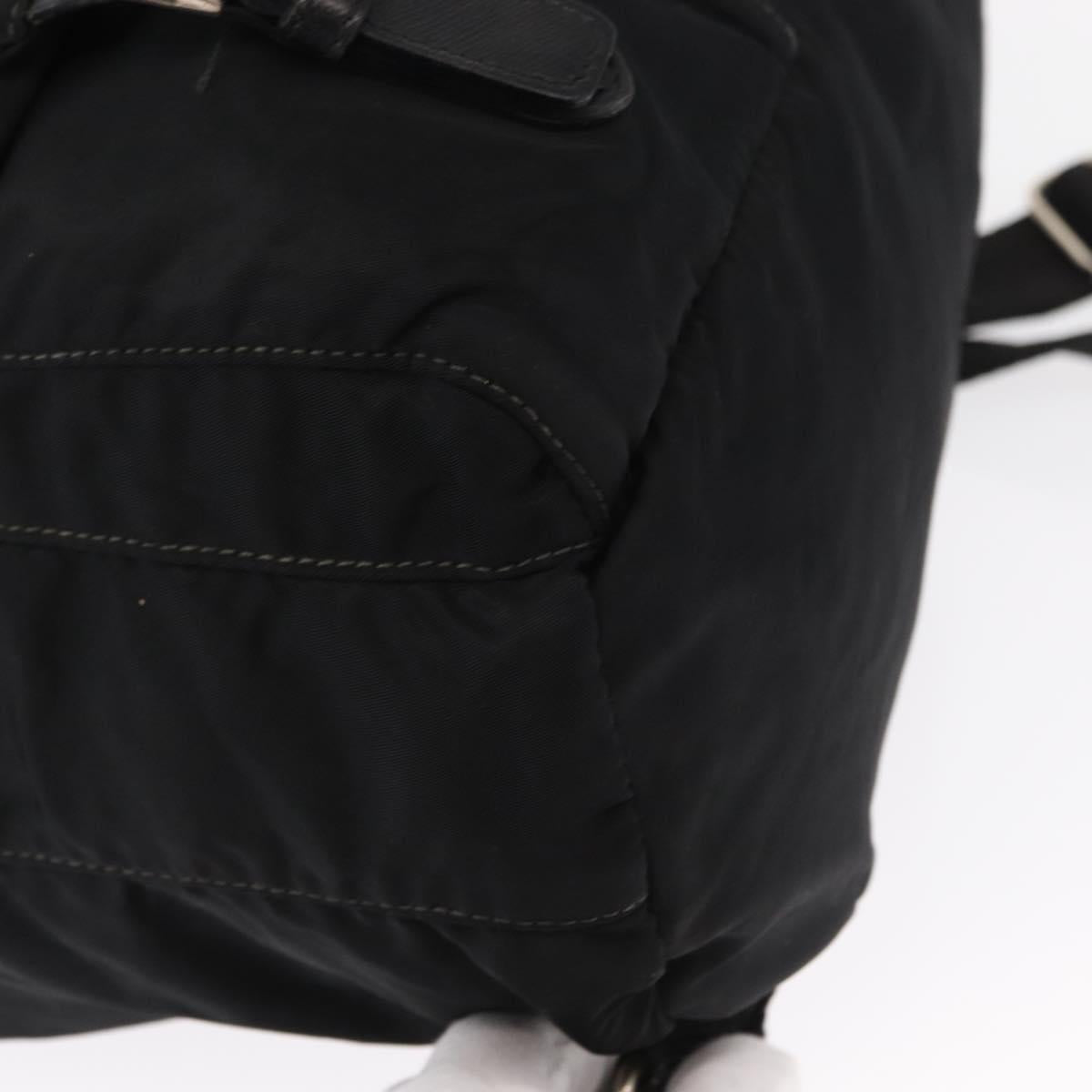 PRADA Backpack Nylon Black Silver Auth bs32149