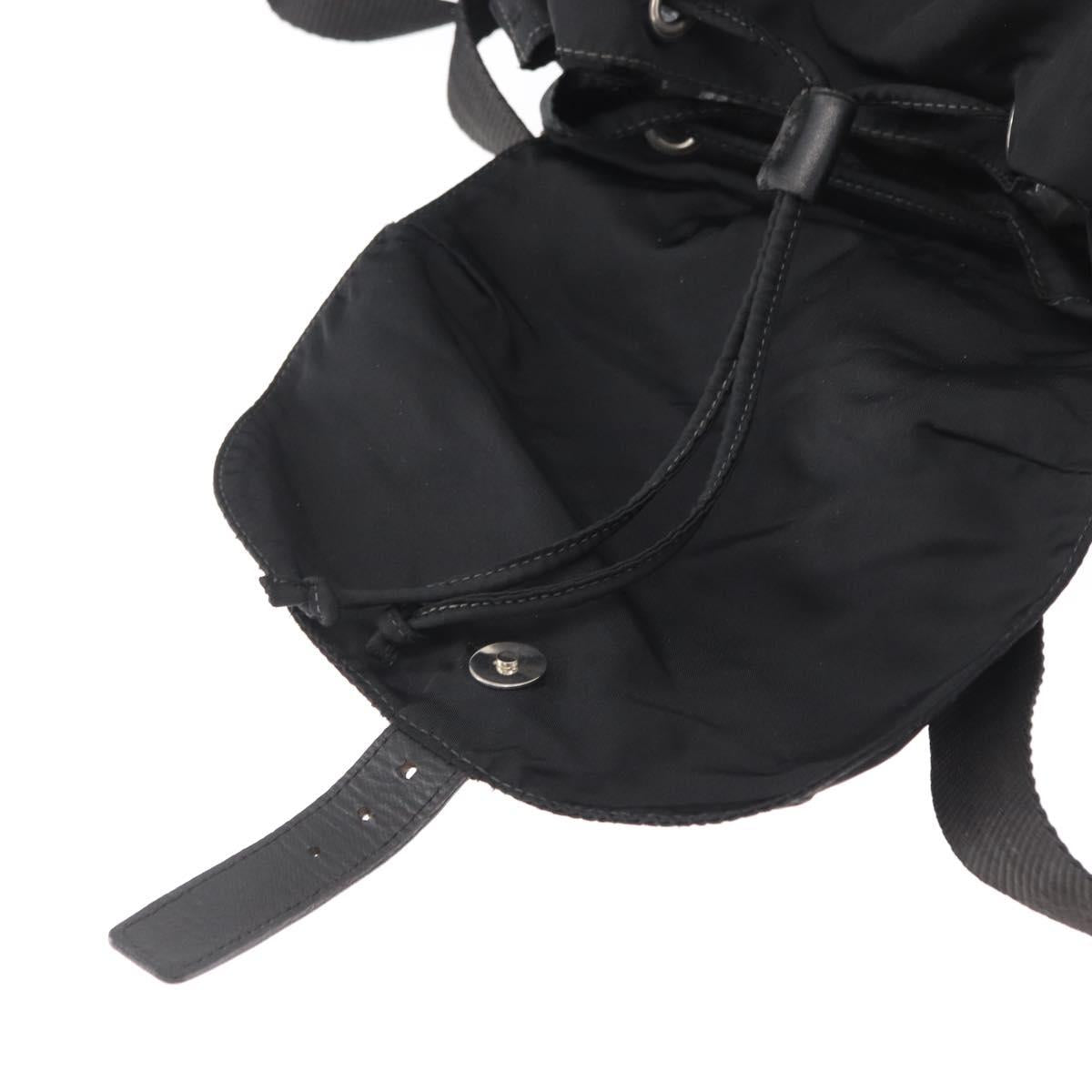 PRADA Backpack Nylon Black Silver Auth bs32149