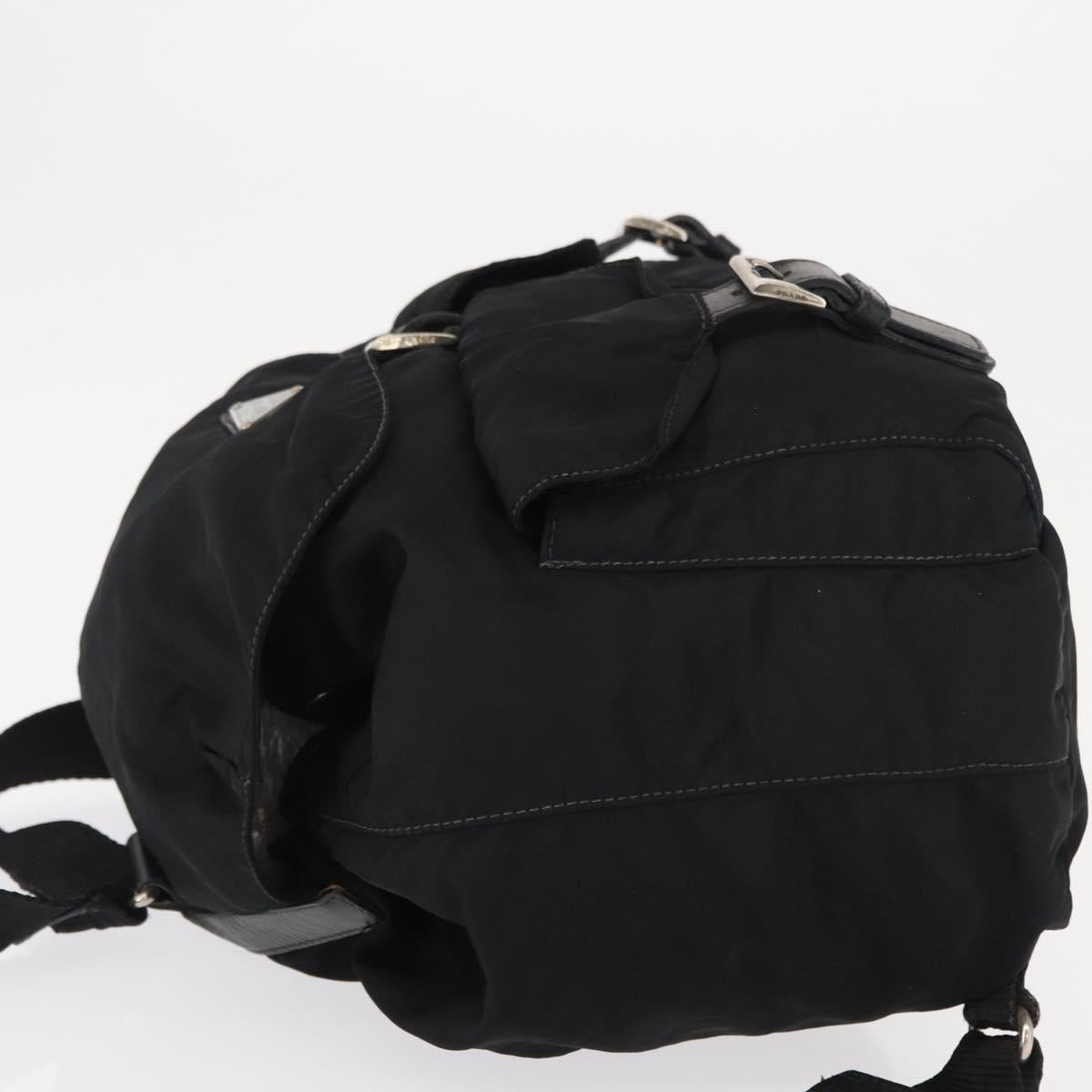 PRADA Backpack Nylon Black Silver Auth bs32149