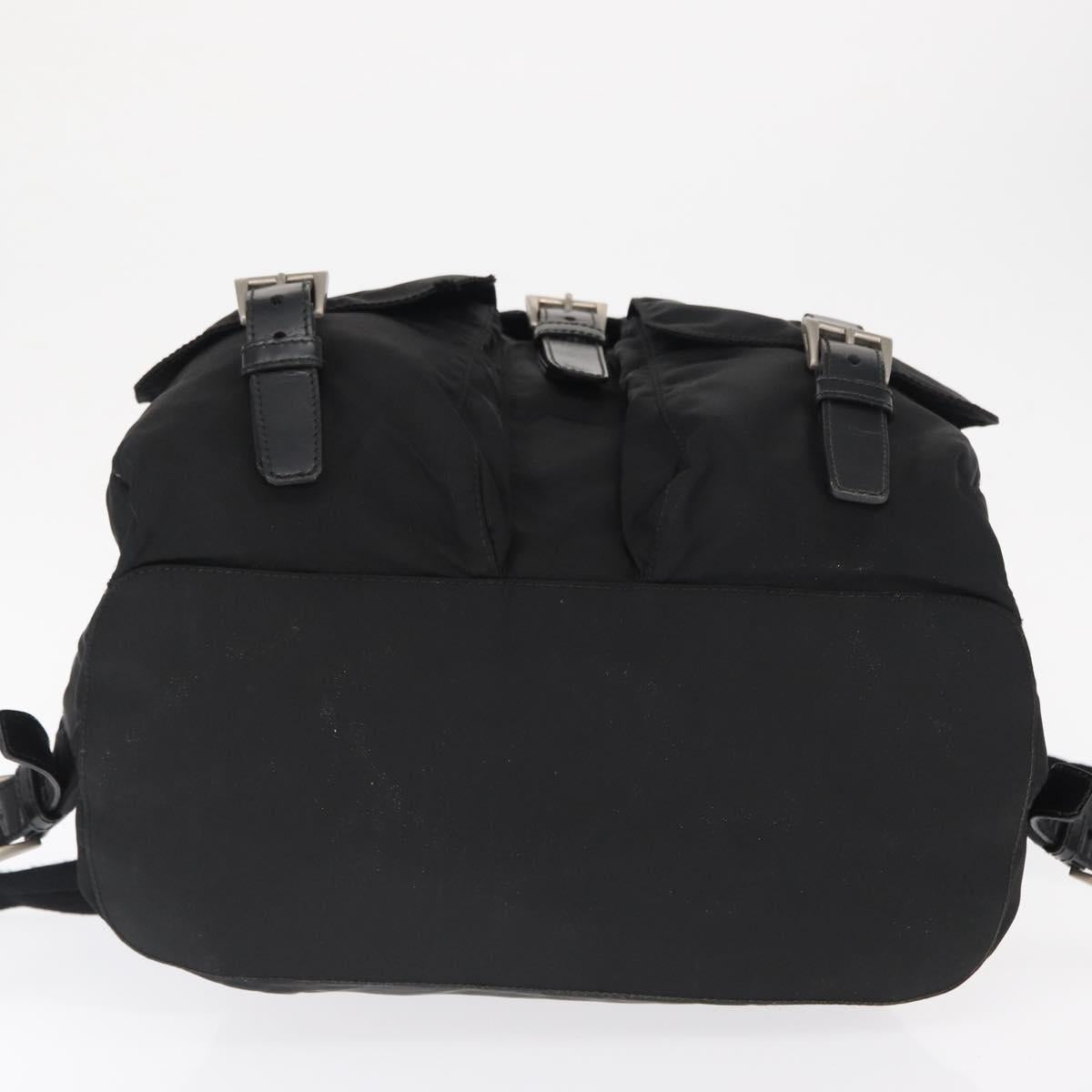 PRADA Backpack Nylon Black Silver Auth bs32150