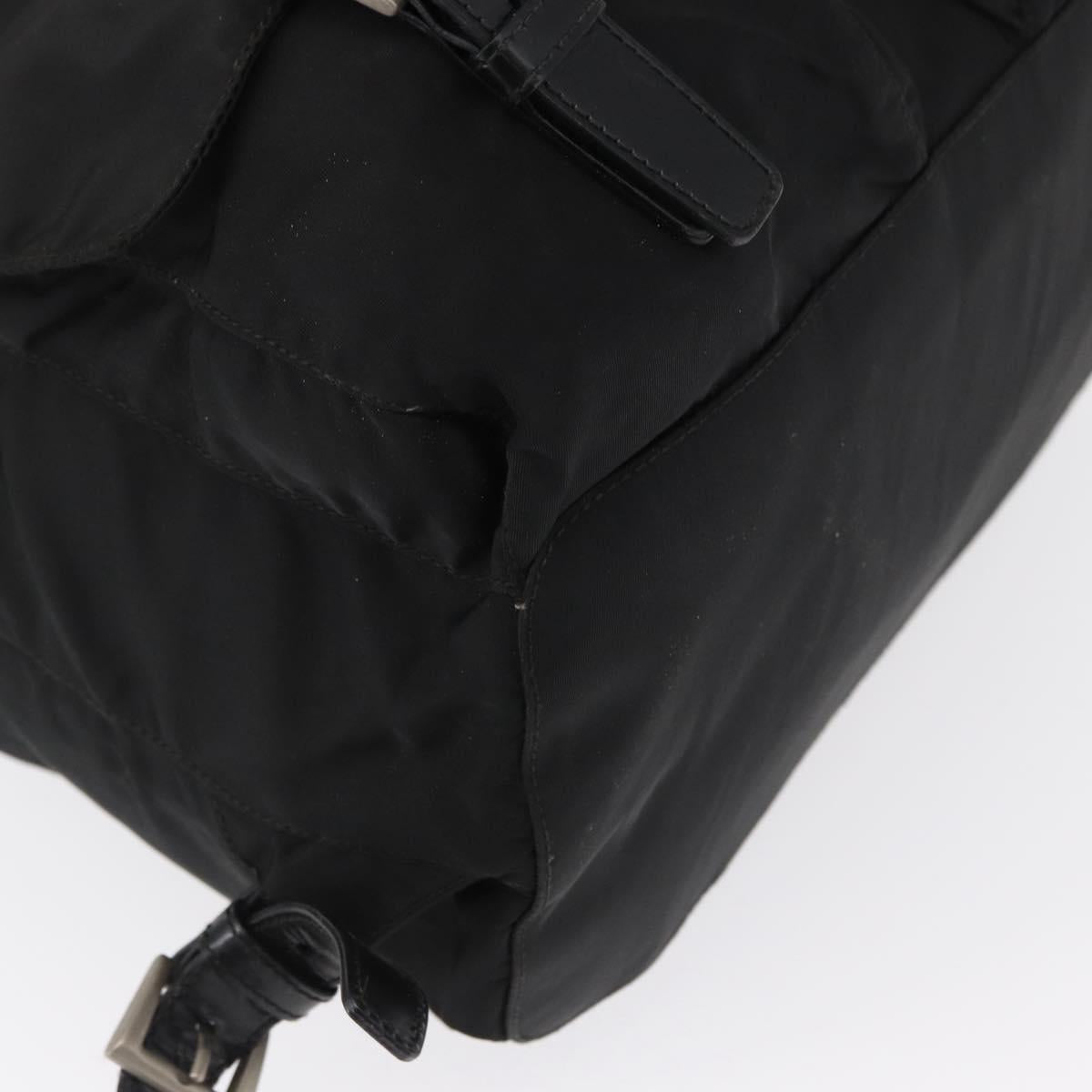 PRADA Backpack Nylon Black Silver Auth bs32150
