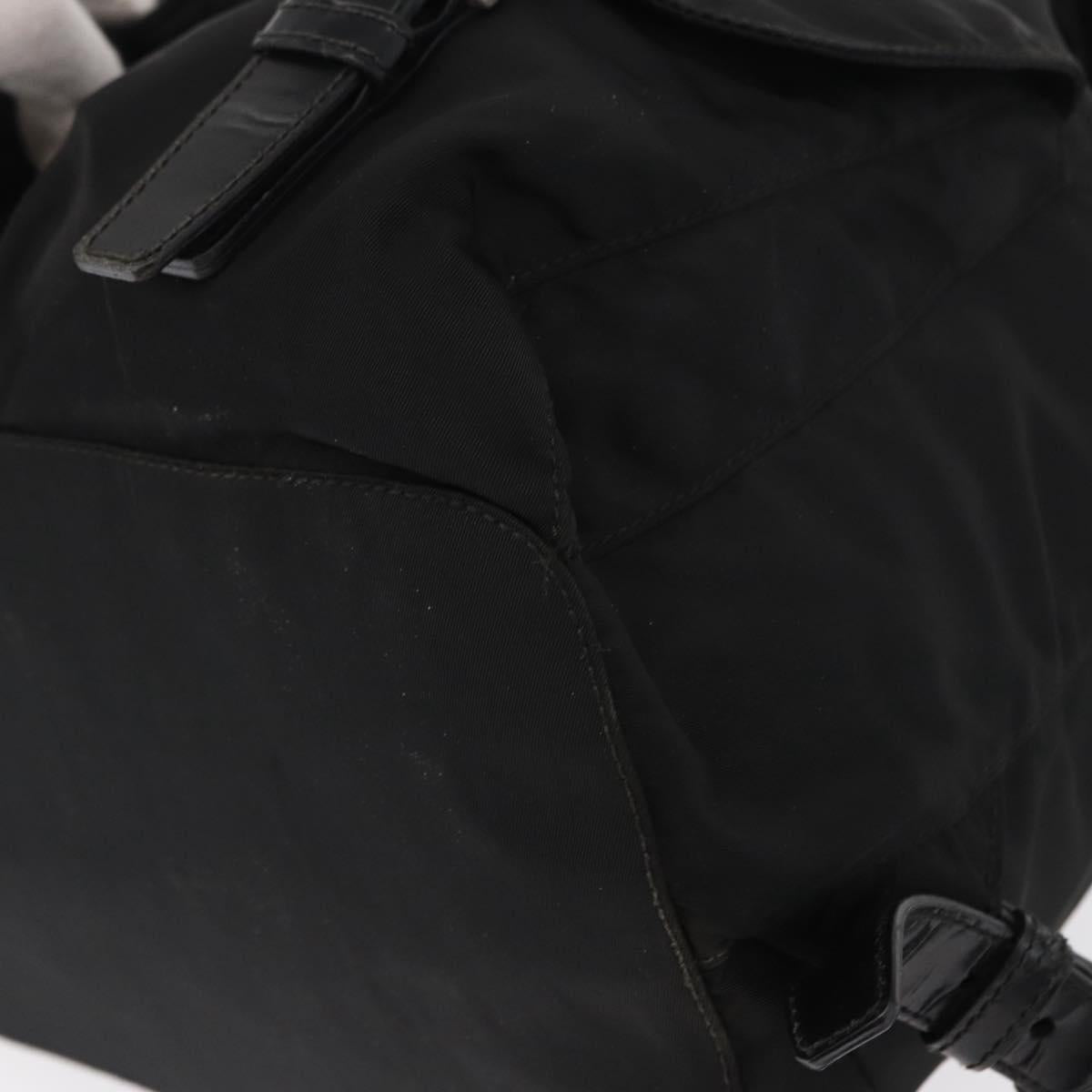PRADA Backpack Nylon Black Silver Auth bs32150