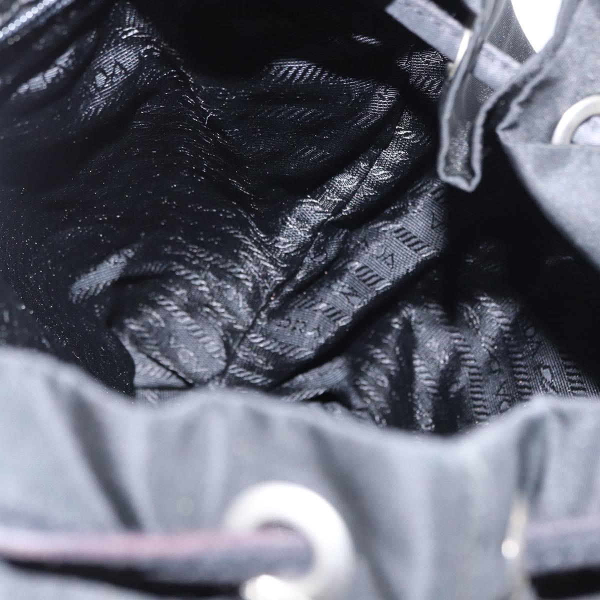 PRADA Backpack Nylon Black Silver Auth bs32150