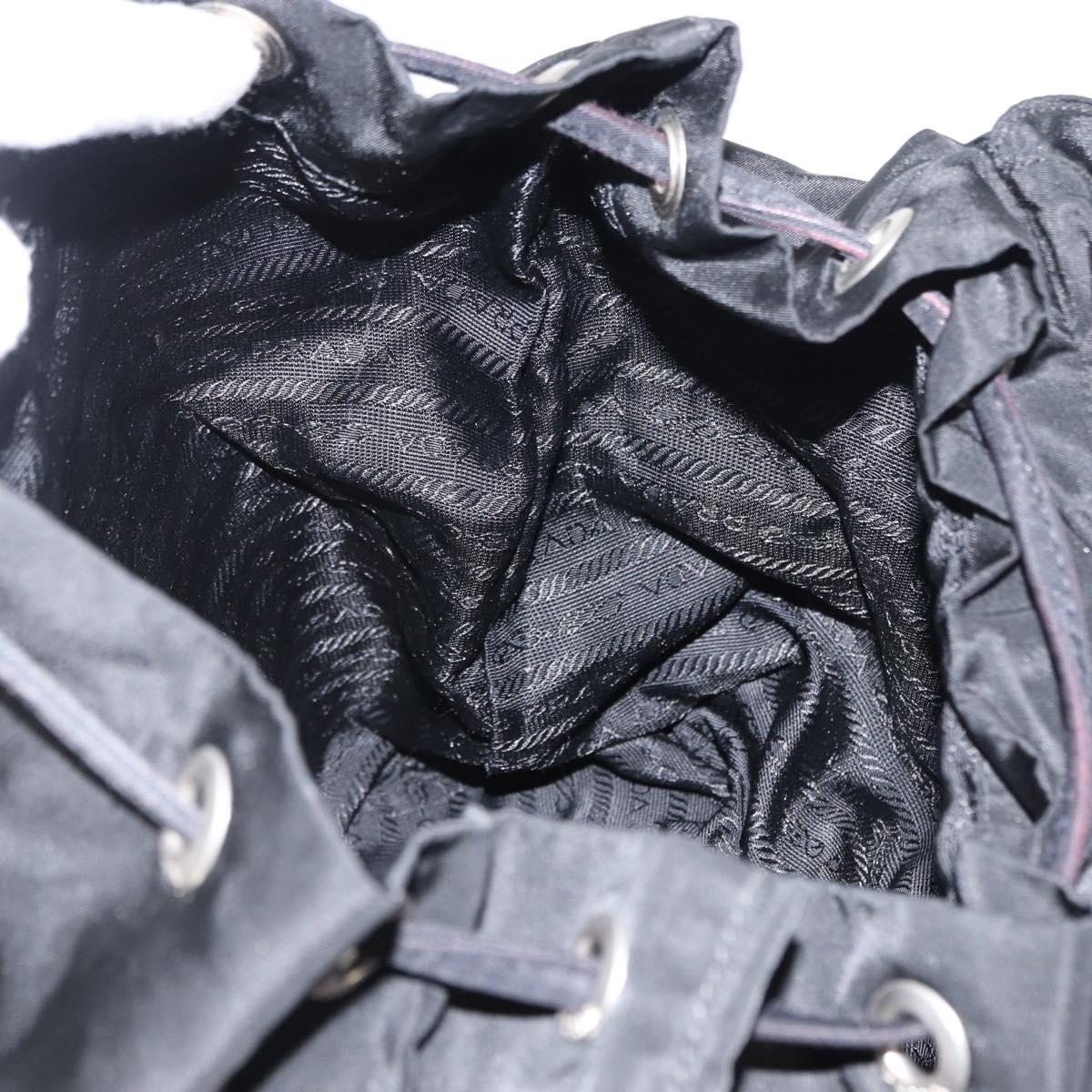 PRADA Backpack Nylon Black Silver Auth bs32150