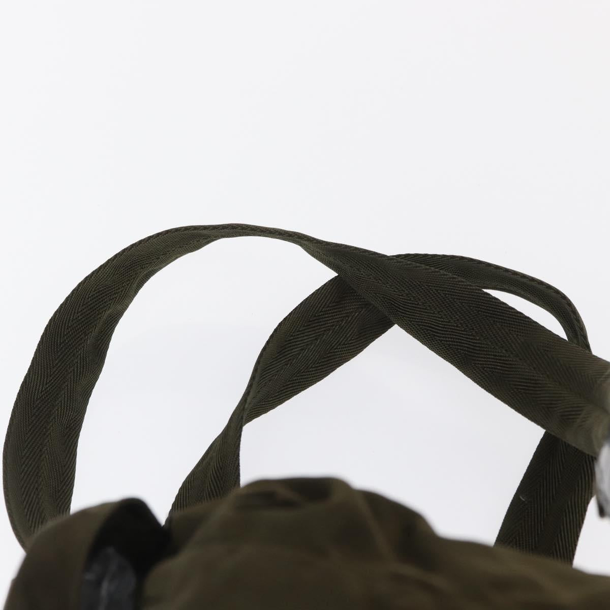 PRADA Backpack Nylon Khaki Silver Auth bs32151