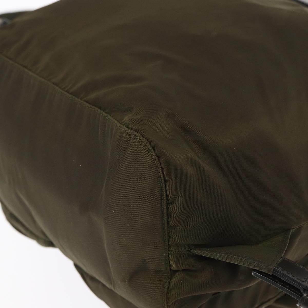 PRADA Backpack Nylon Khaki Silver Auth bs32151