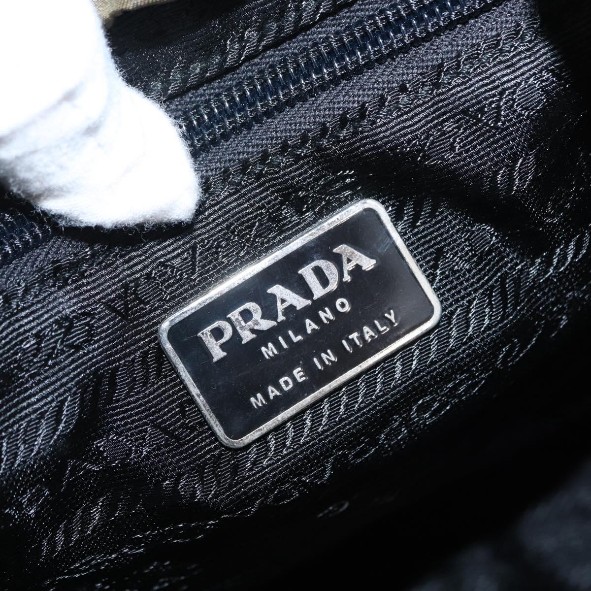PRADA Backpack Nylon Khaki Silver Auth bs32151