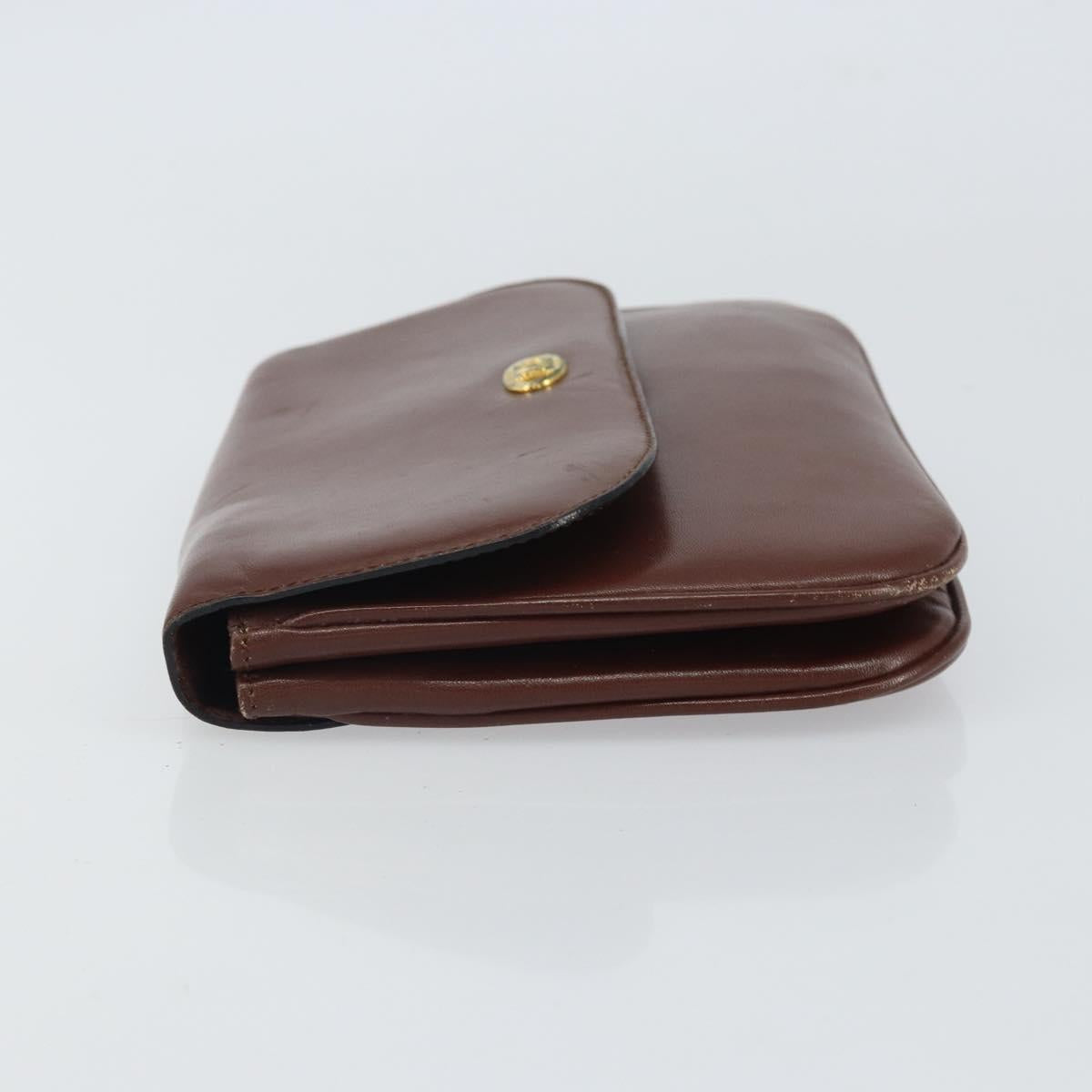 CELINE Shoulder Bag Leather Brown Gold Auth bs32155