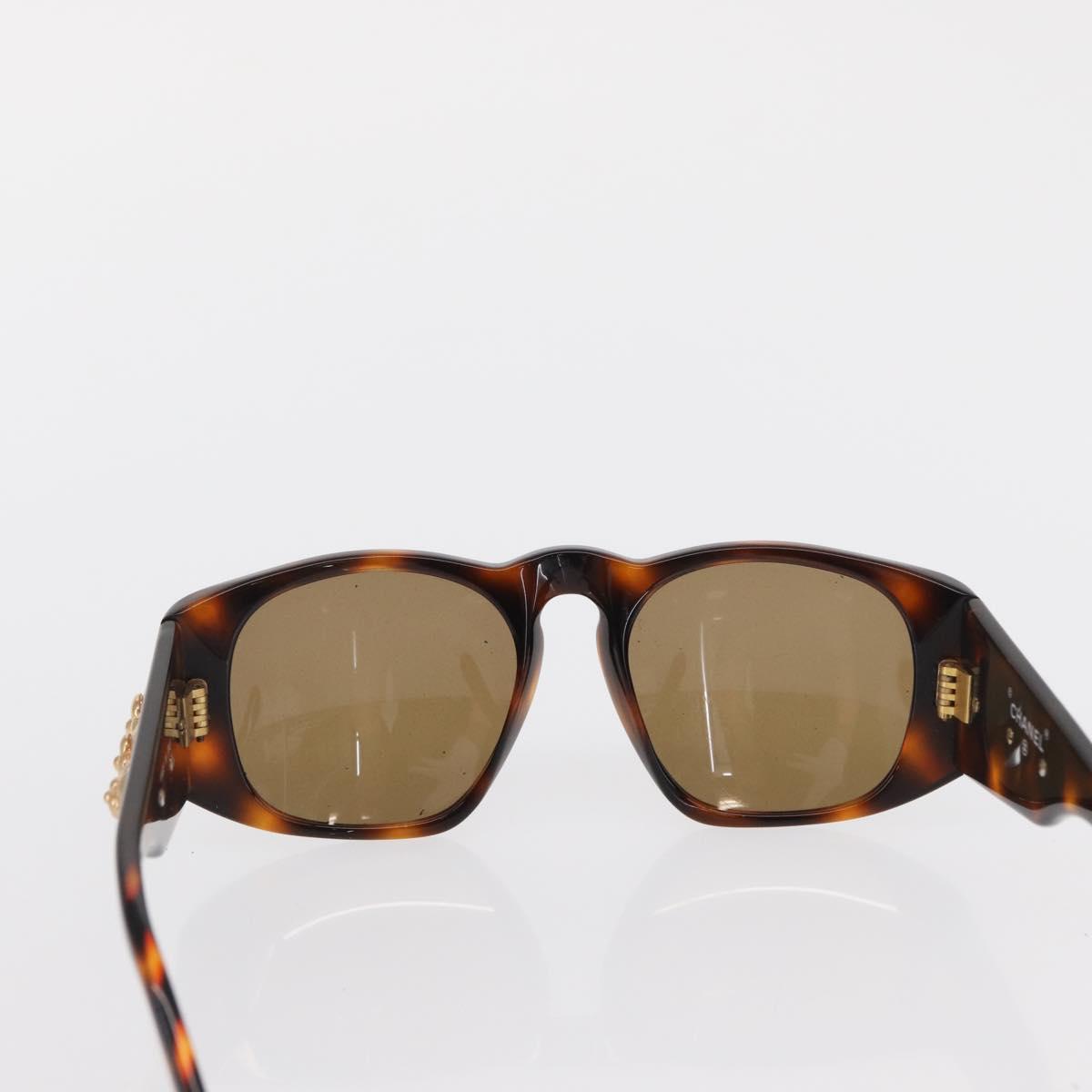 CHANEL Sunglasses plastic Brown CC Auth bs32160