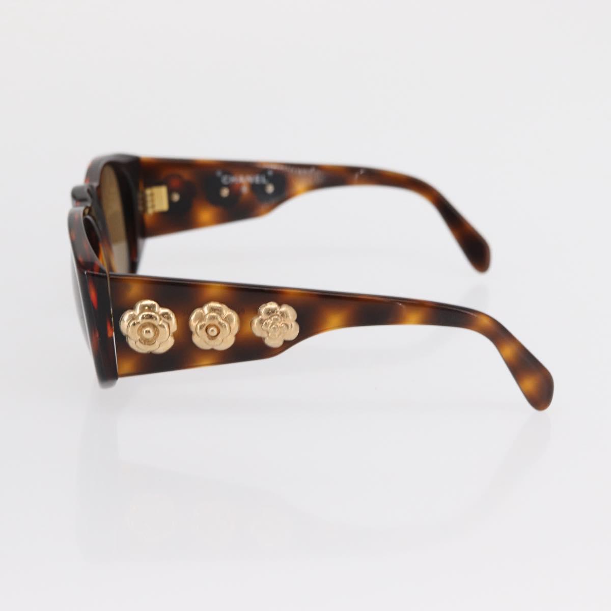 CHANEL Sunglasses plastic Brown CC Auth bs32160