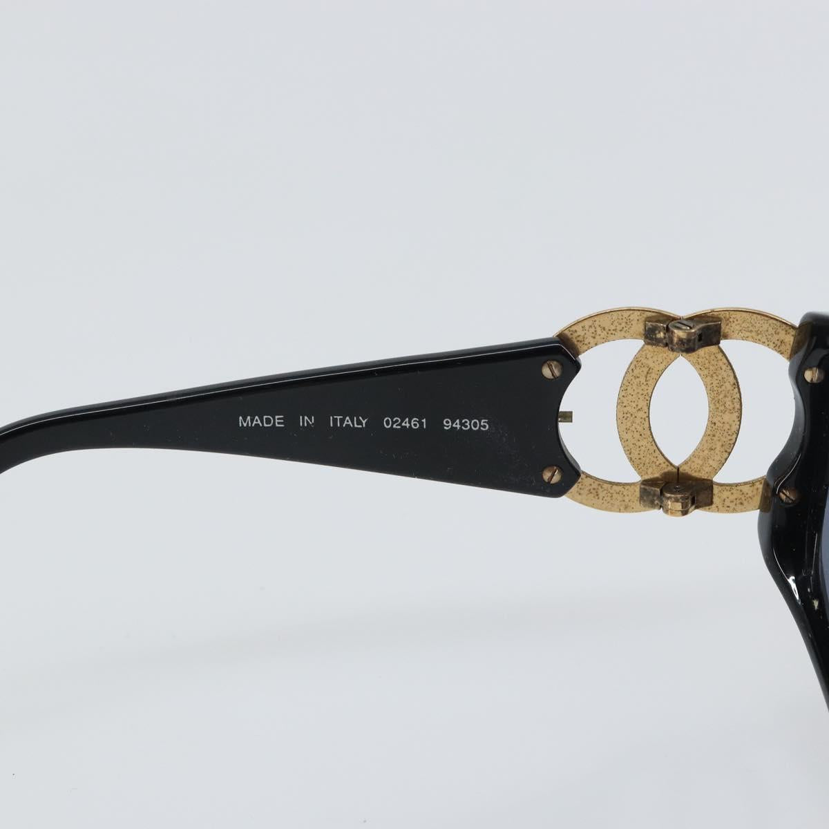CHANEL Sunglasses plastic Black CC Auth bs32164